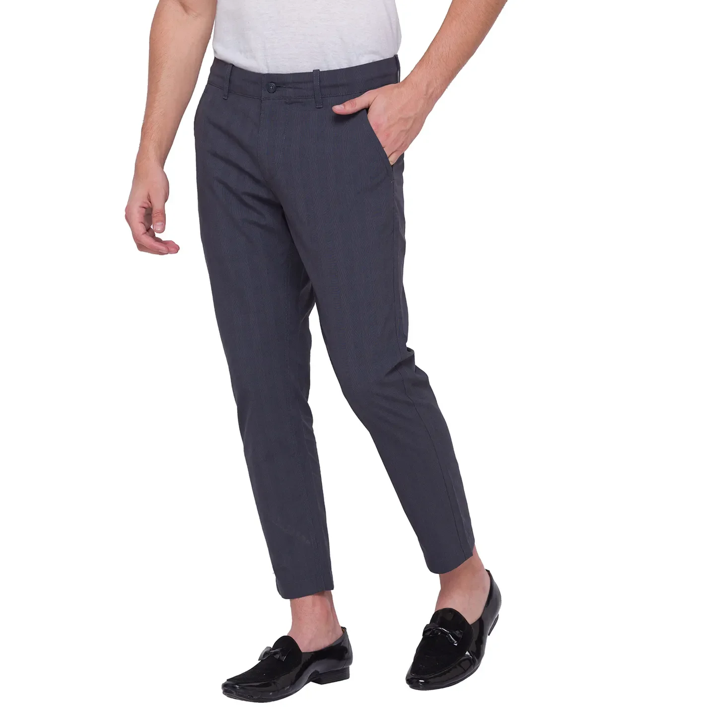 Grey Regular Fit Chinos For Men By Being Human Clothing - Image 2