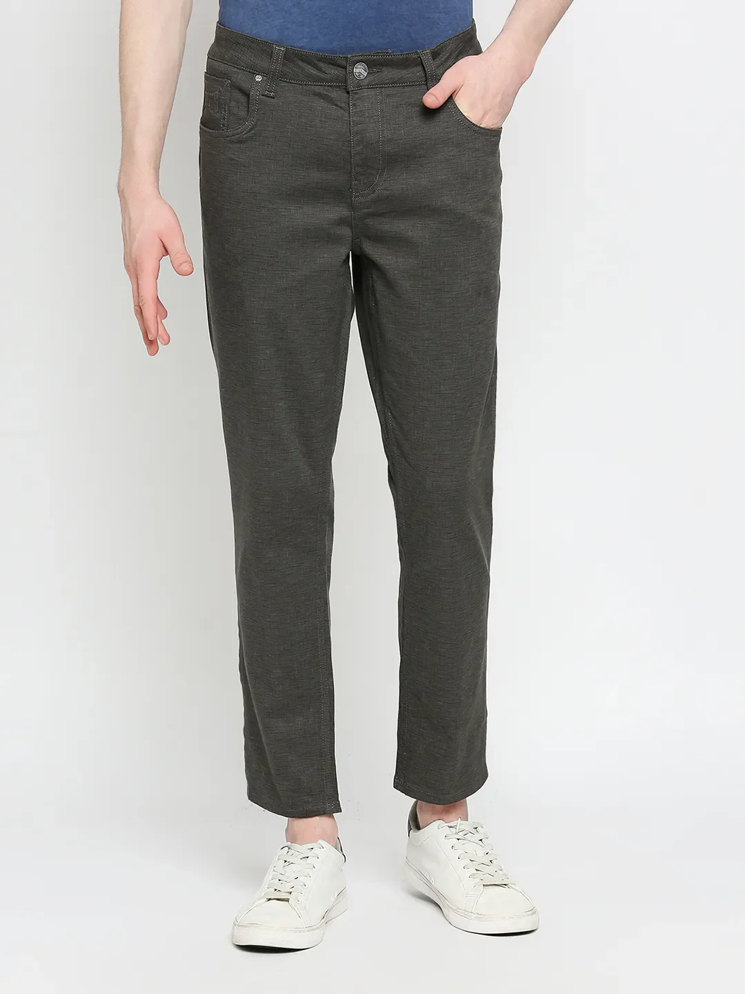 Grey Cropped Fit Men's Chinos by Being Human Clothing