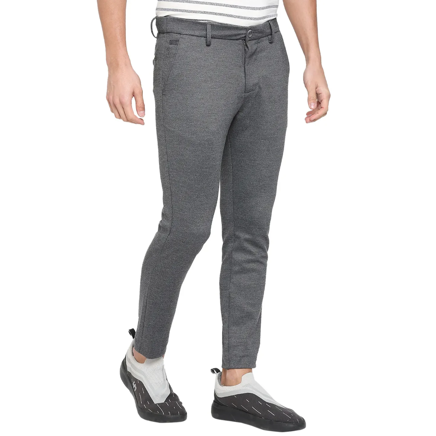 Grey Cropped Fit Men's Chinos by Being Human Clothing - Image 2