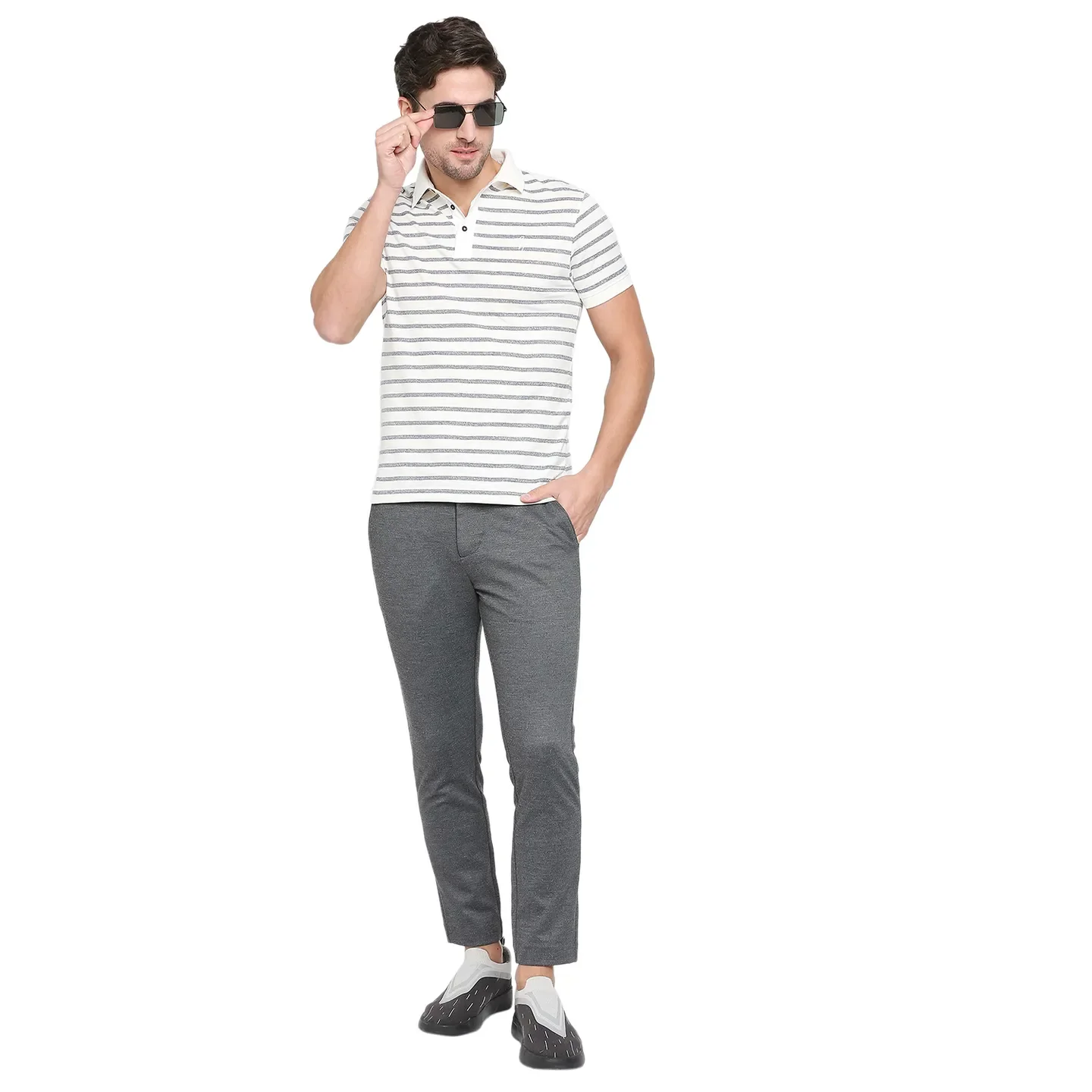 Grey Cropped Fit Men's Chinos by Being Human Clothing - Image 6