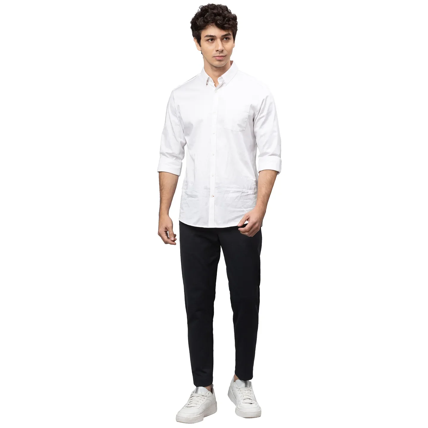 Blue Cropped Fit Men's Chinos by Being Human Clothing - Image 2