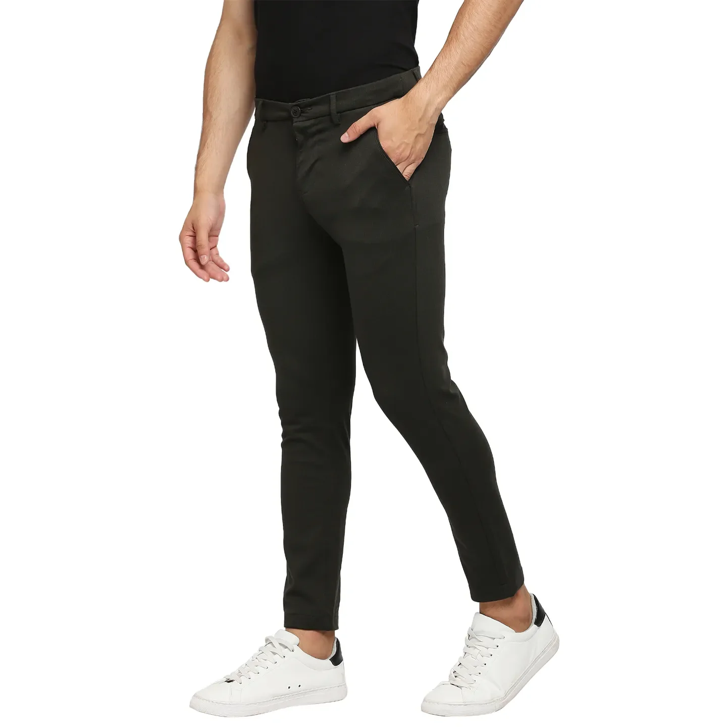 Green Cropped Fit Men's Chinos by Being Human Clothing - Image 2