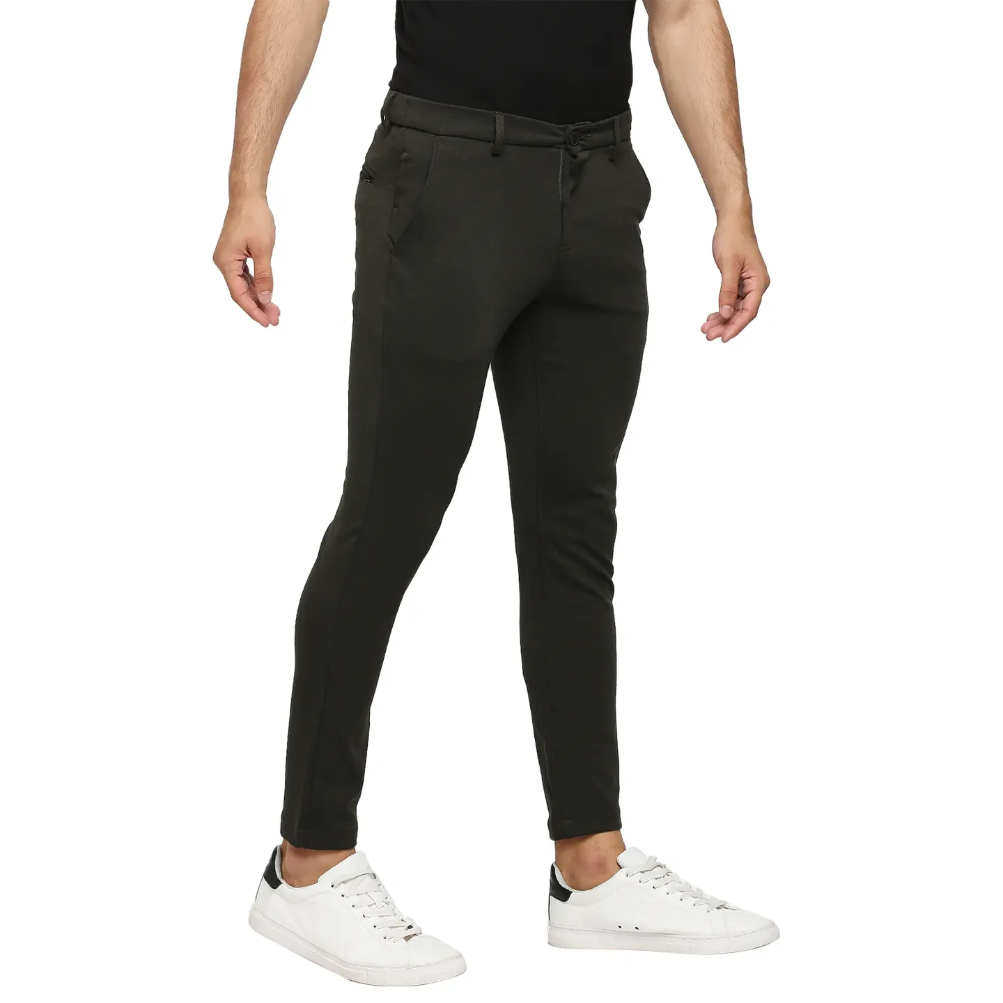 Green Cropped Fit Men's Chinos by Being Human Clothing - Image 3