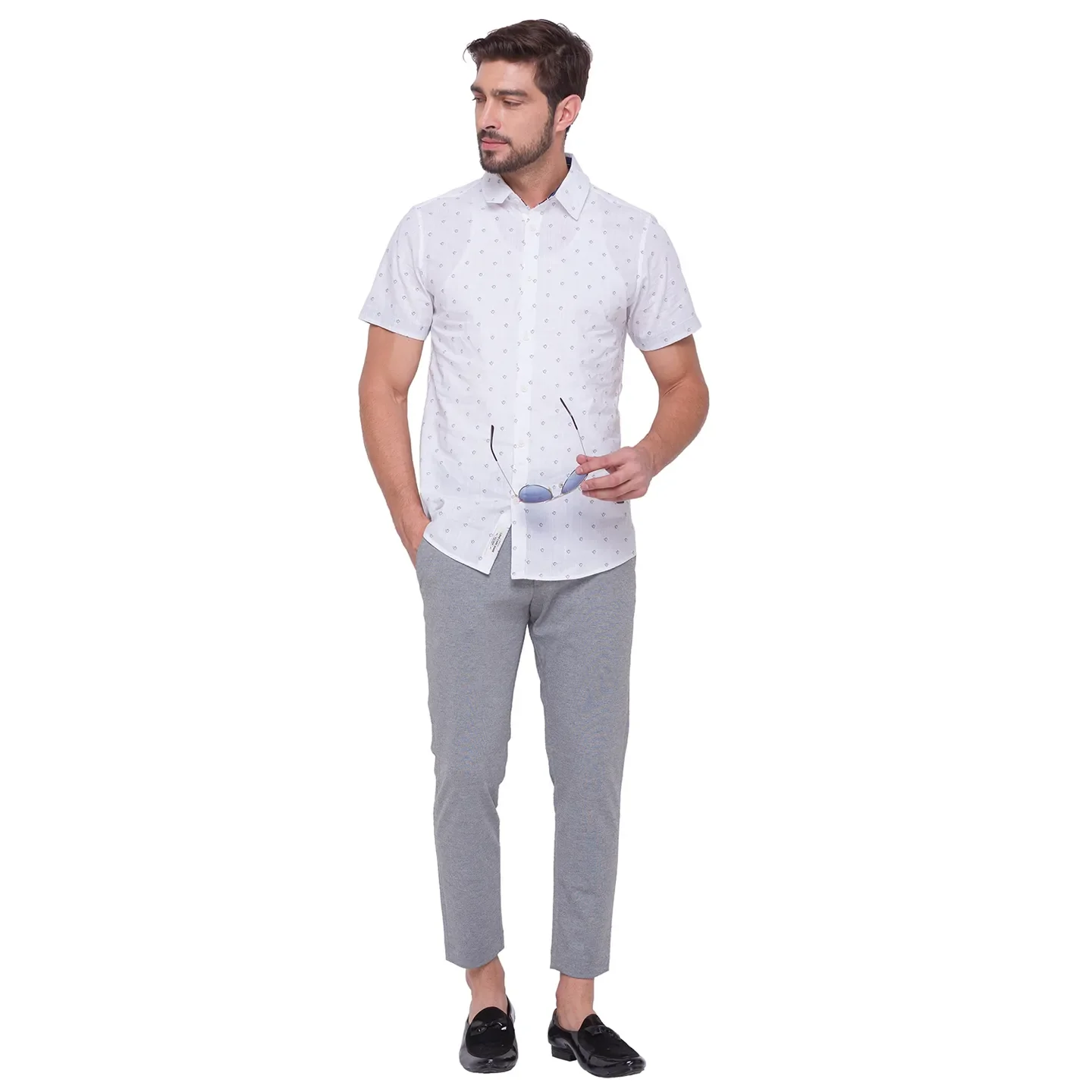 Grey Cropped Fit Men's Chinos by Being Human Clothing - Image 3