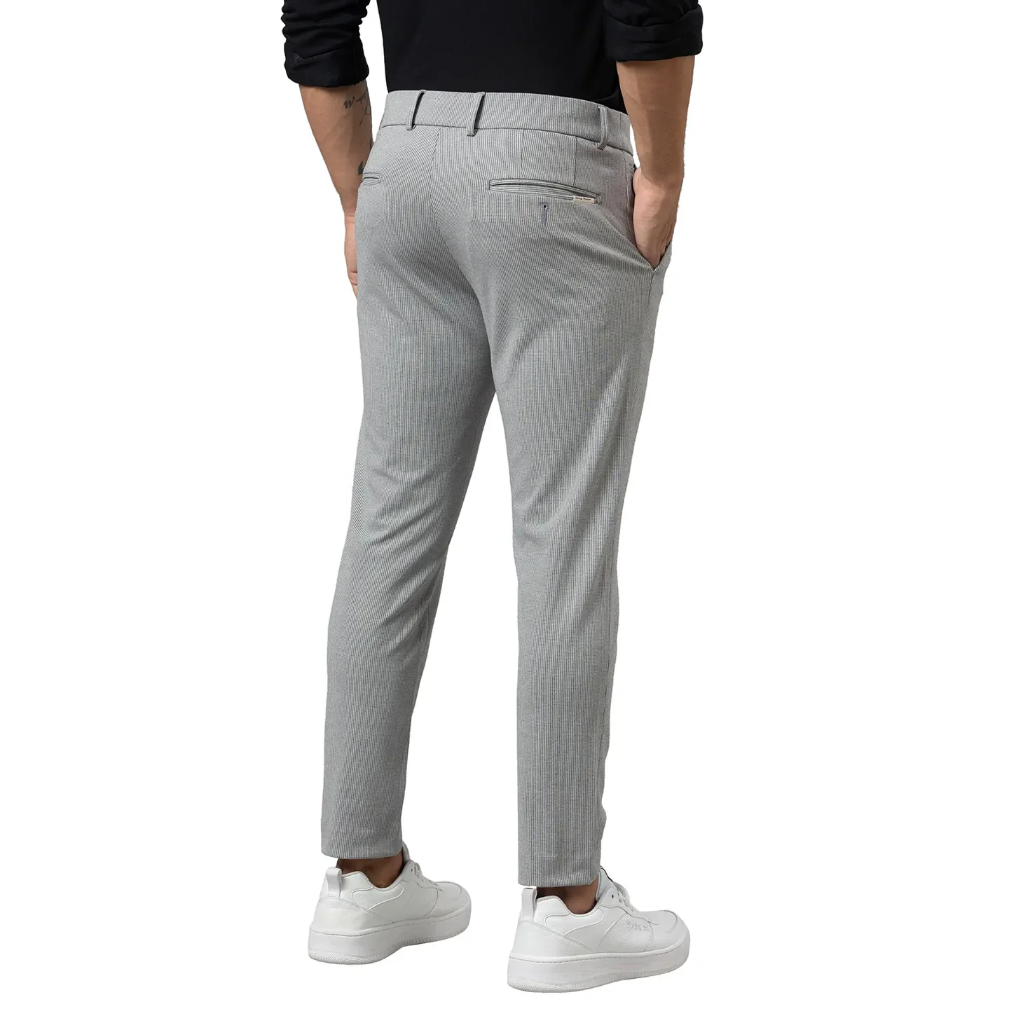 Grey Cropped Fit Men's Chinos by Being Human Clothing - Image 3