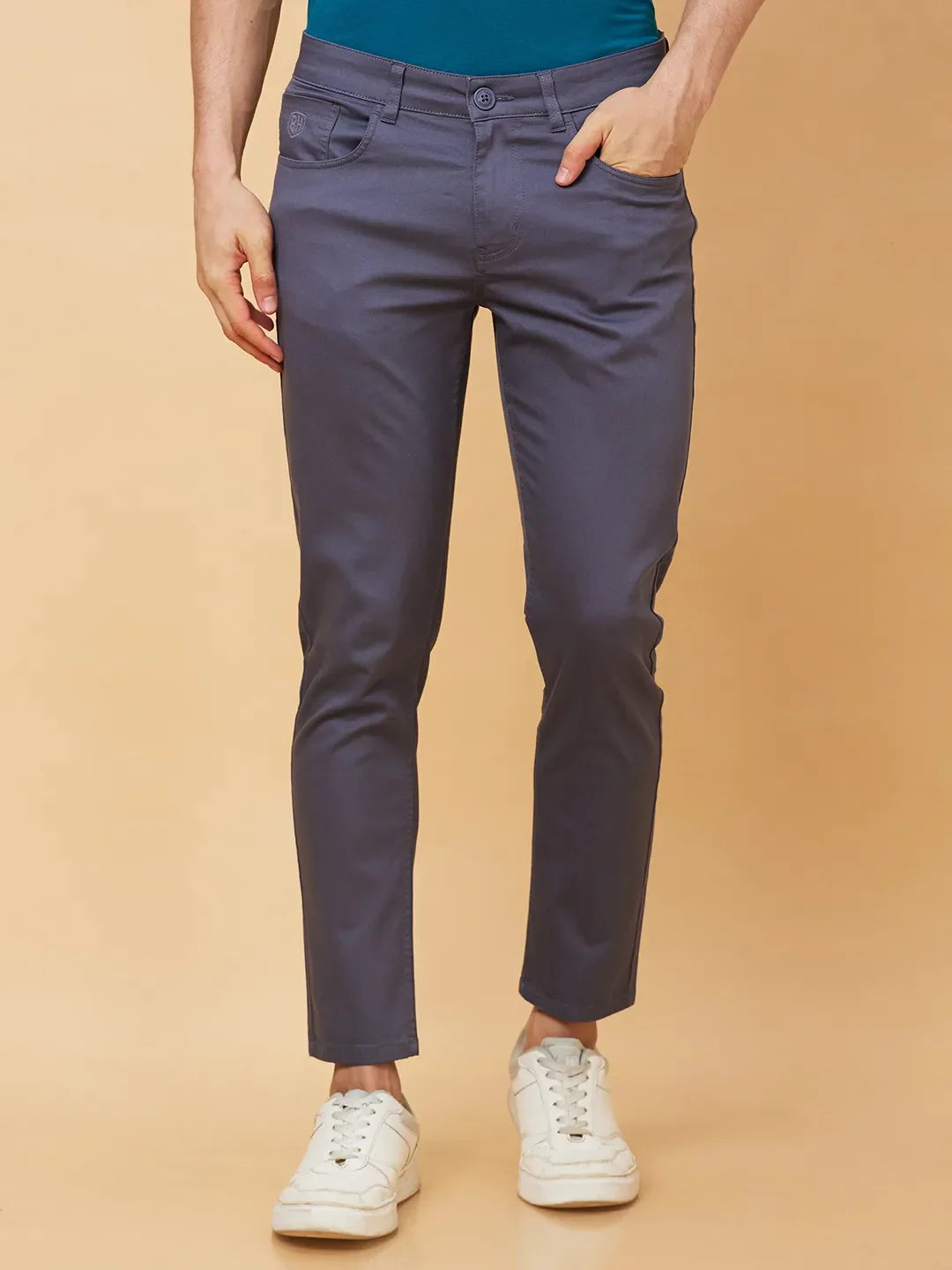Grey Cropped Fit Men's Chinos by Being Human Clothing - Image 12