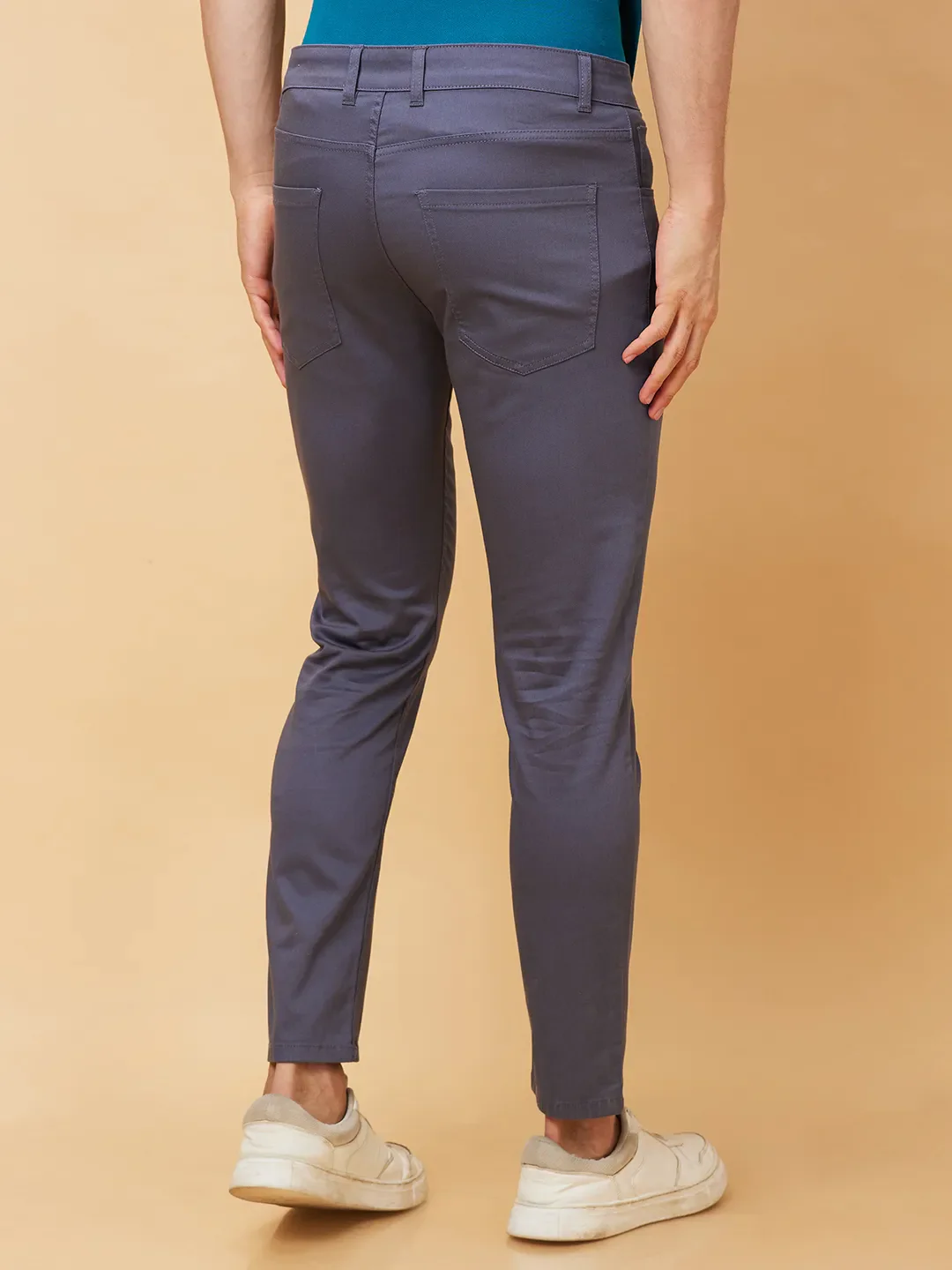 Grey Cropped Fit Men's Chinos by Being Human Clothing - Image 3
