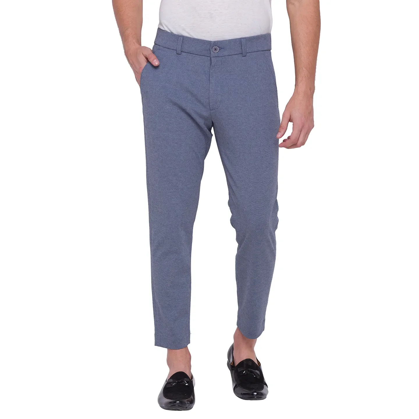 Blue Cropped Fit Men's Chinos by Being Human Clothing - Image 4