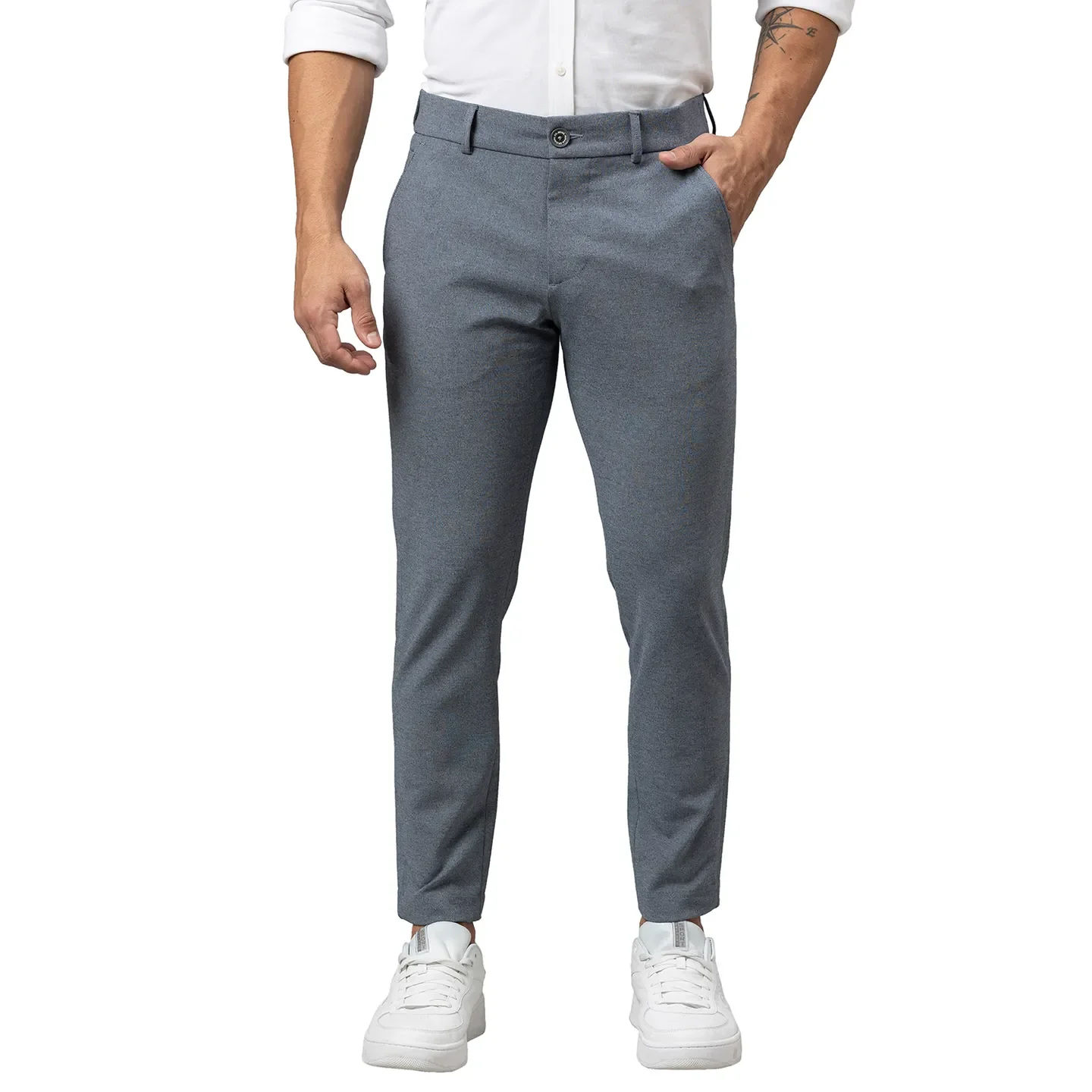 Blue Cropped Fit Men's Chinos by Being Human Clothing