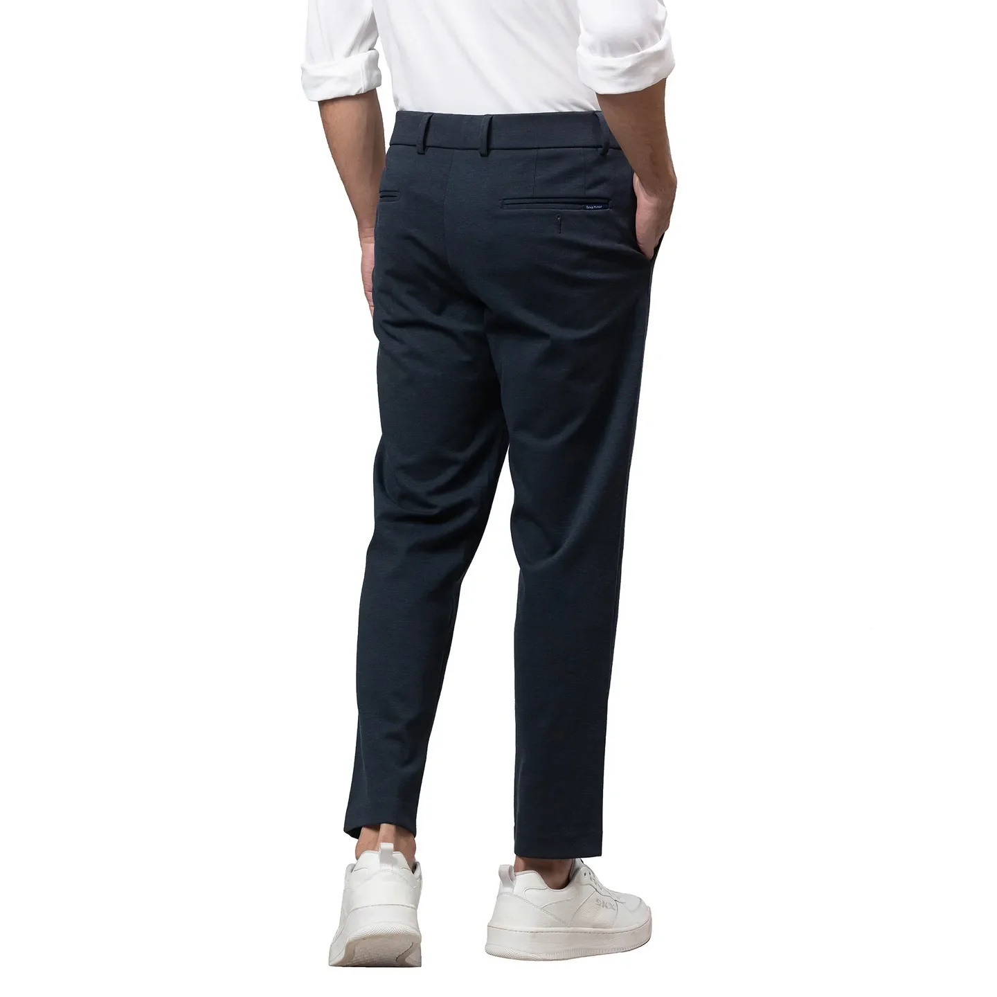 Navy Cropped Fit Chinos For Men By Being Human Clothing - Image 3