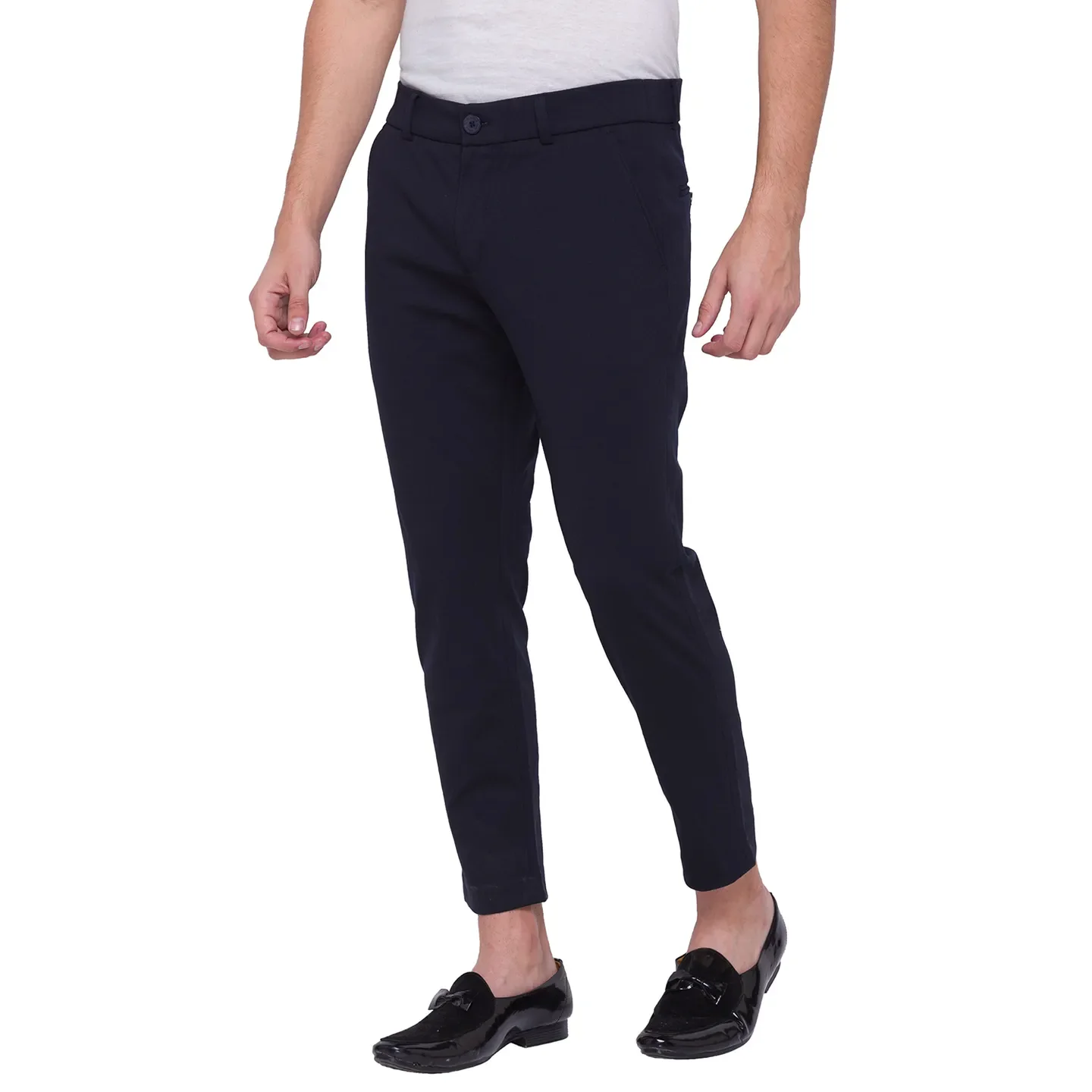 Blue Cropped Fit Men's Chinos by Being Human Clothing - Image 2
