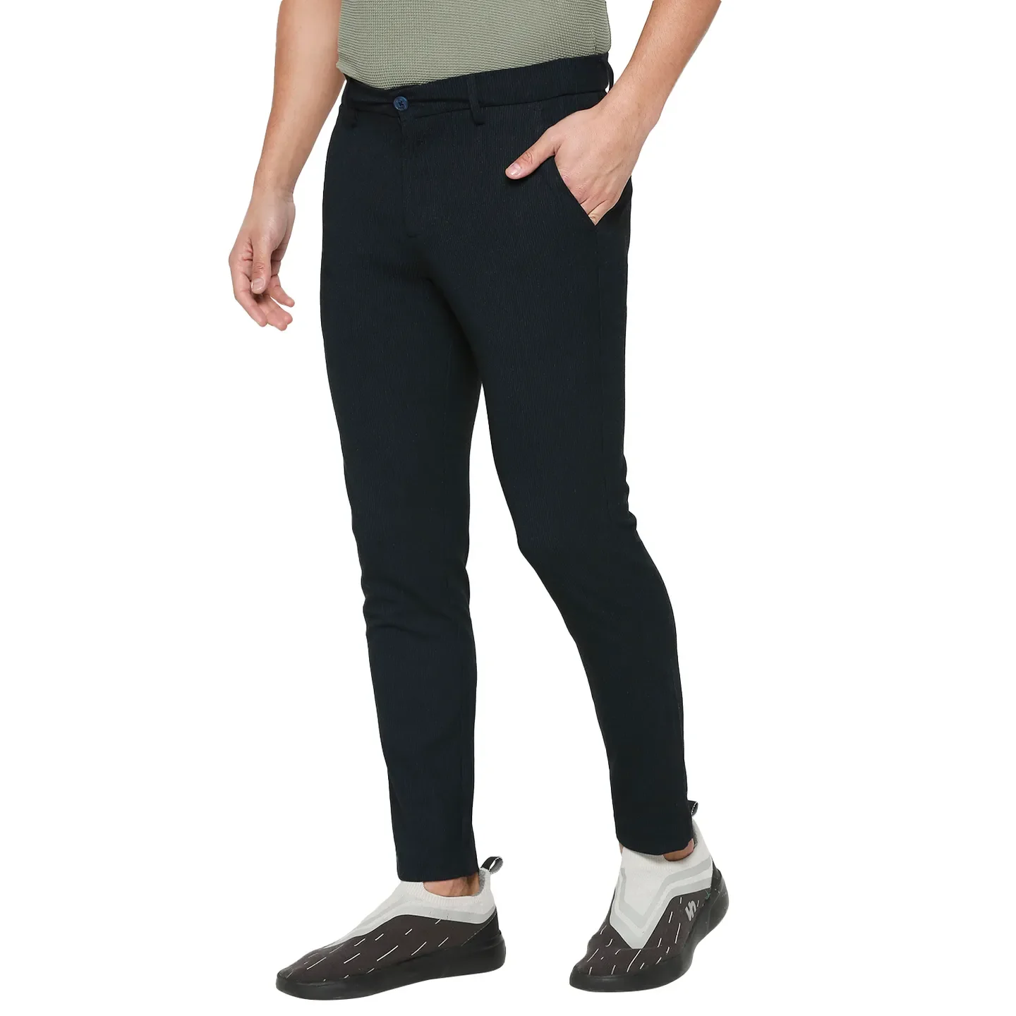 Blue Cropped Fit Men's Chinos by Being Human Clothing - Image 2