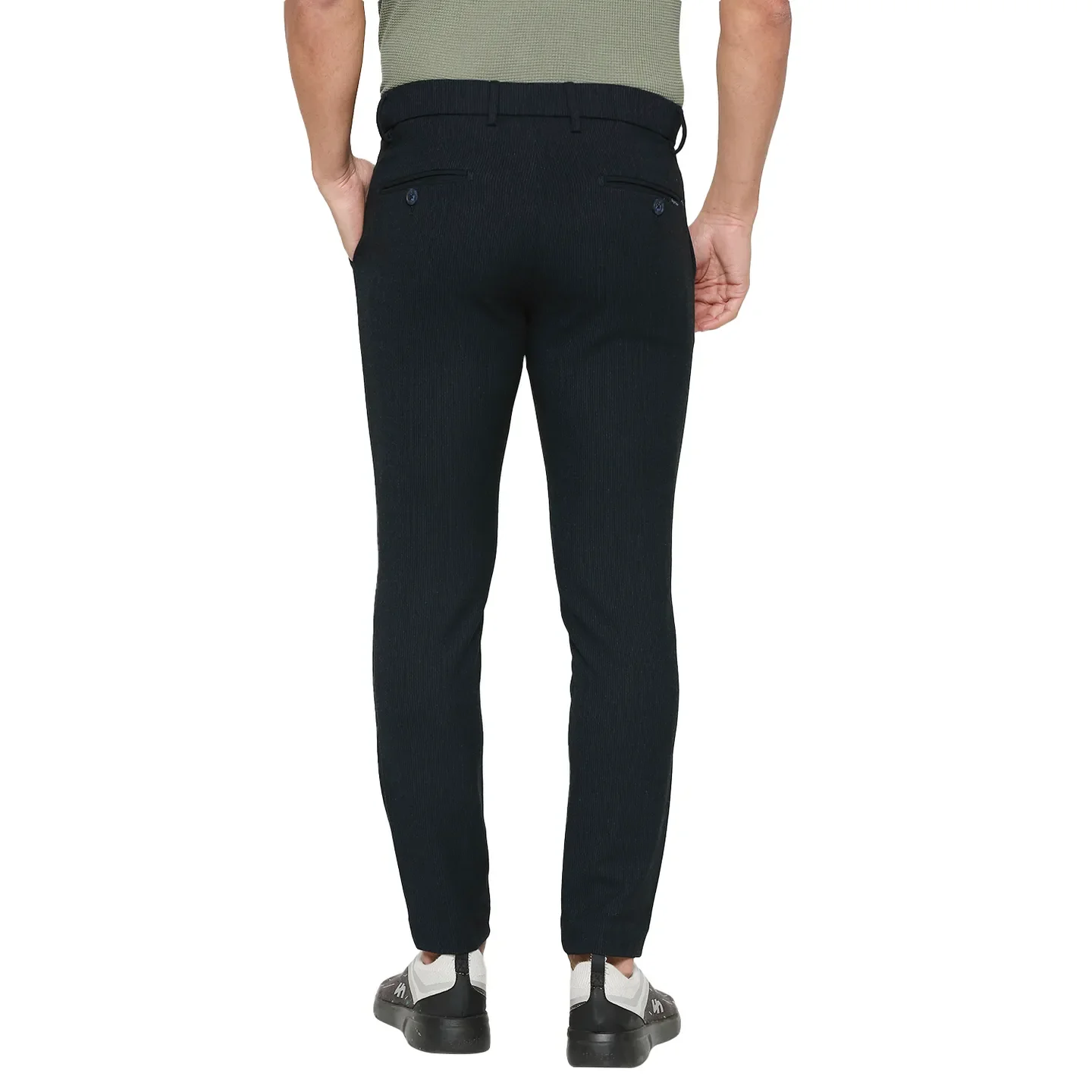 Blue Cropped Fit Men's Chinos by Being Human Clothing - Image 4