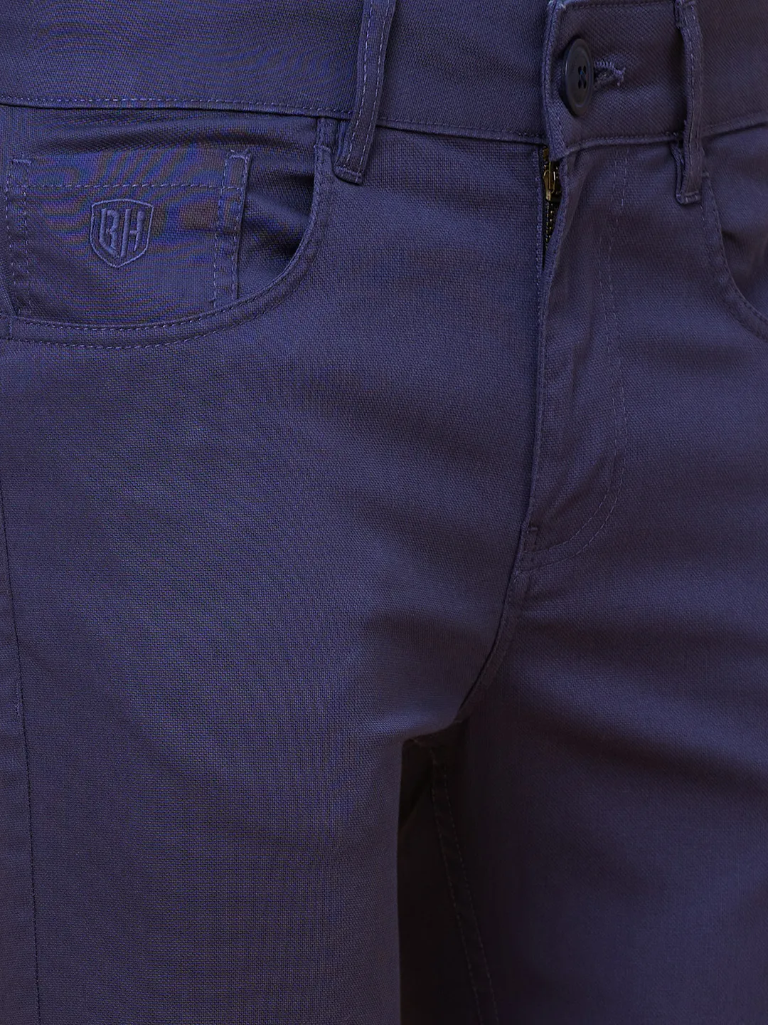 Navy Cropped Fit Chinos For Men By Being Human Clothing - Image 5