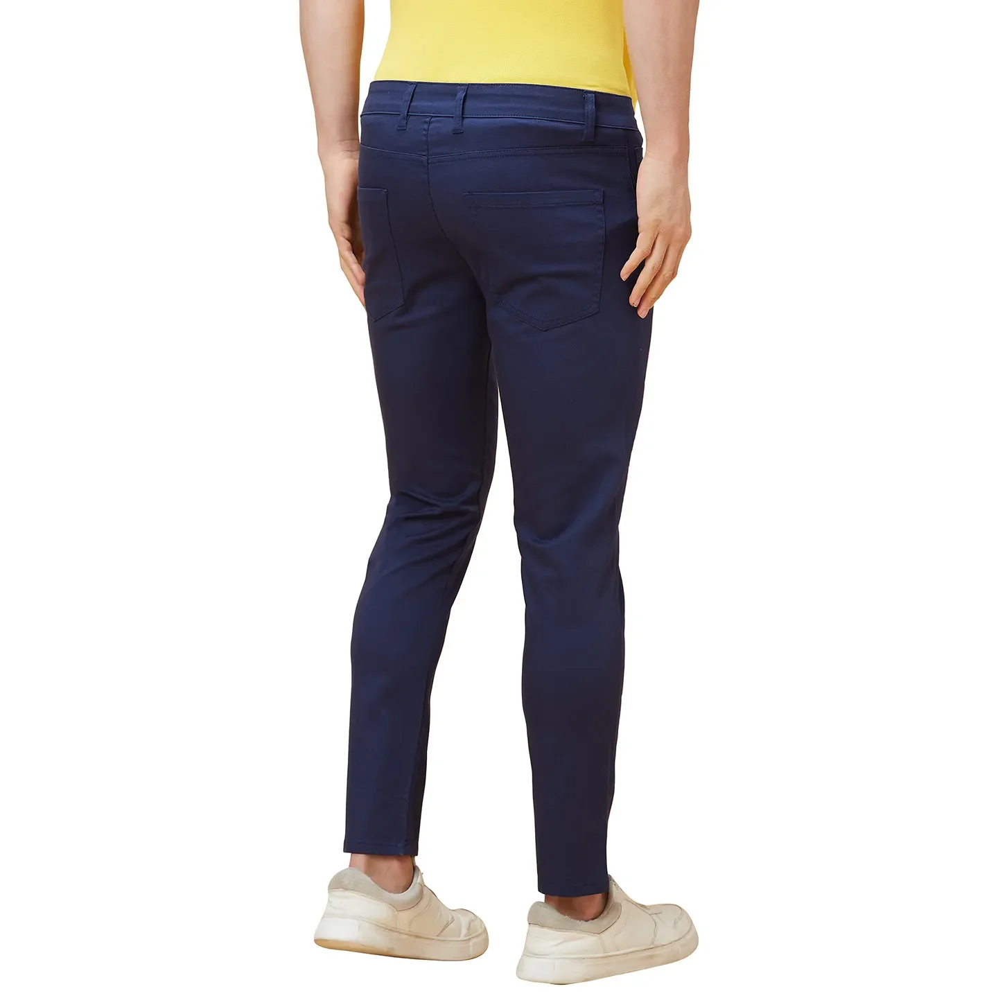 Blue Cropped Fit Men's Chinos by Being Human Clothing - Image 3