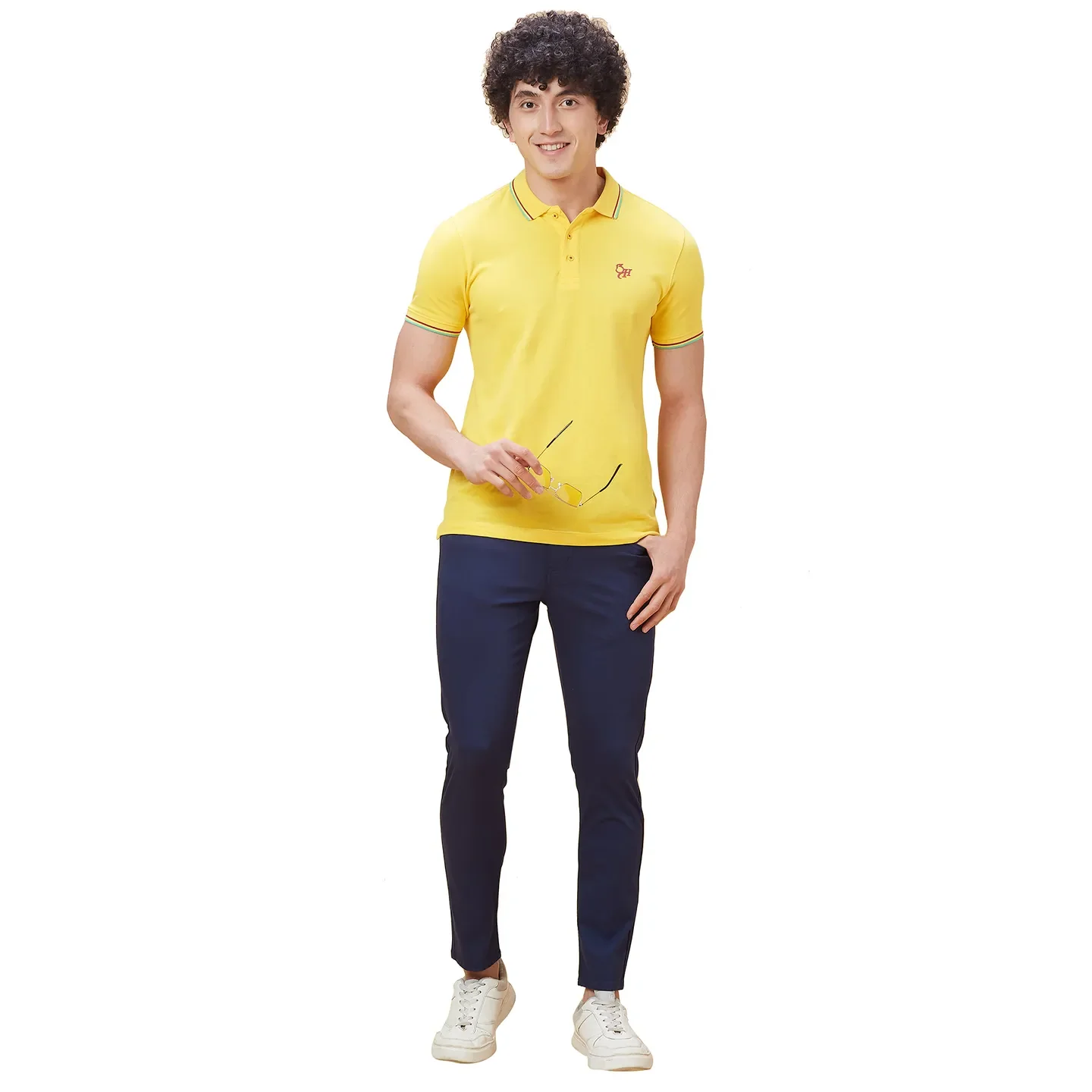 Blue Cropped Fit Men's Chinos by Being Human Clothing - Image 6