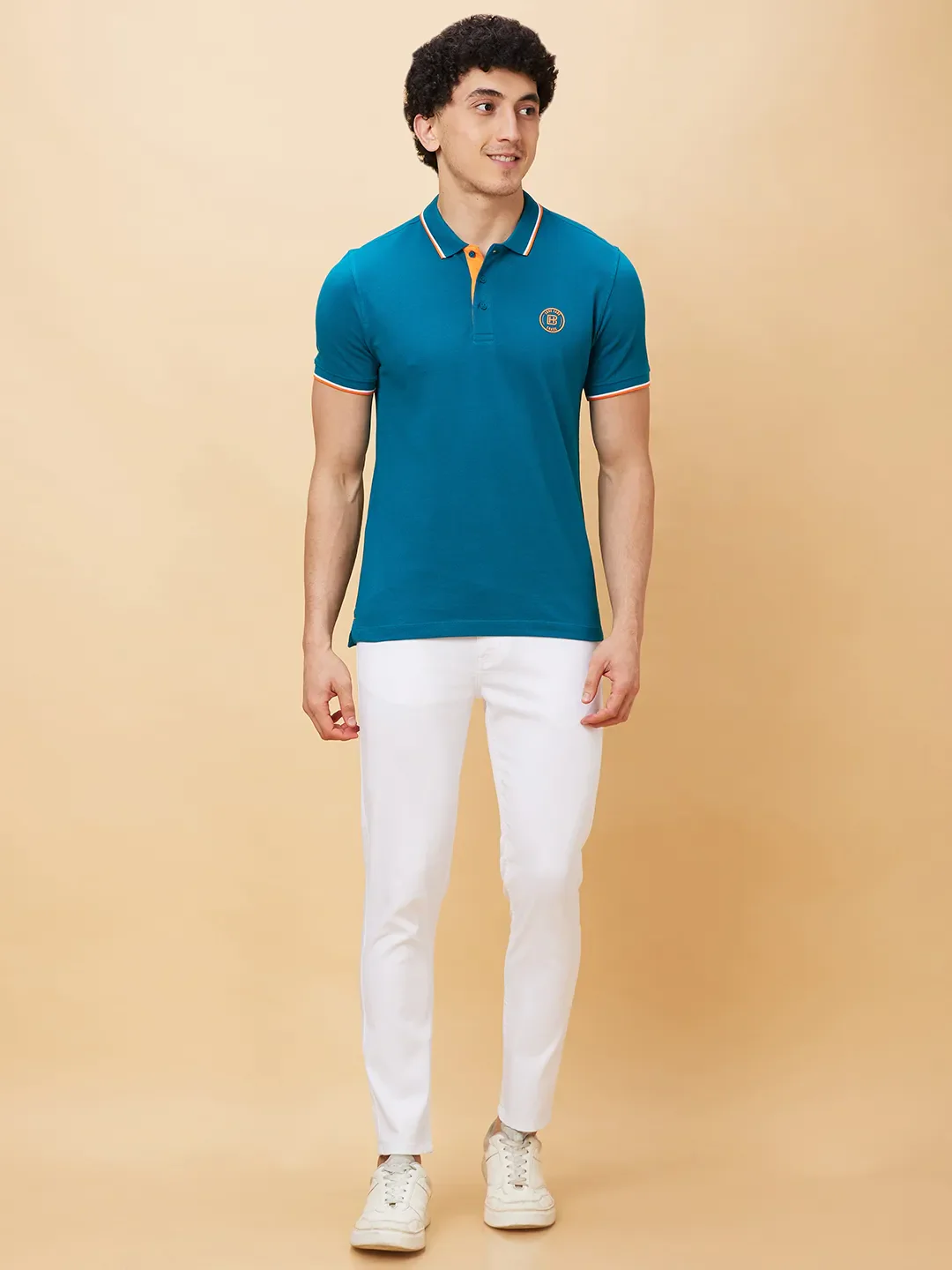 White Cropped Fit Men's Chinos by Being Human Clothing - Image 2