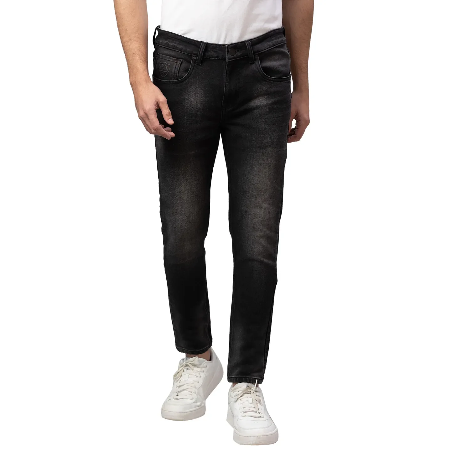 Black Cropped Fit Men's Denims by Being Human Clothing