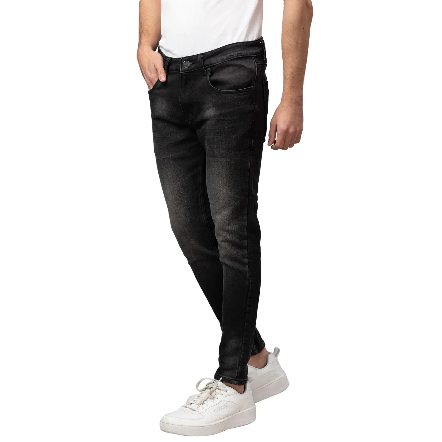 Black Cropped Fit Men's Denims by Being Human Clothing - Image 4