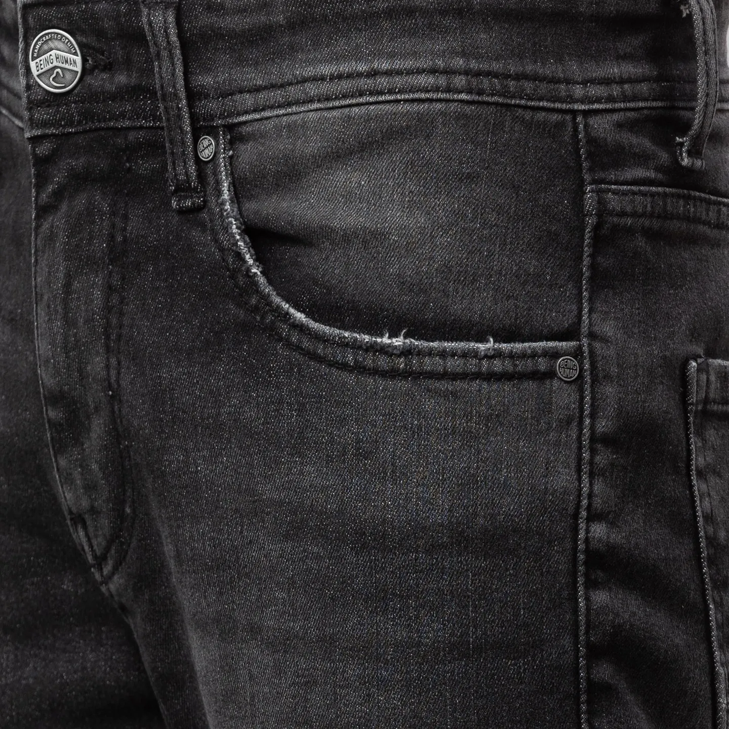 Black Cropped Fit Men's Denims by Being Human Clothing - Image 5