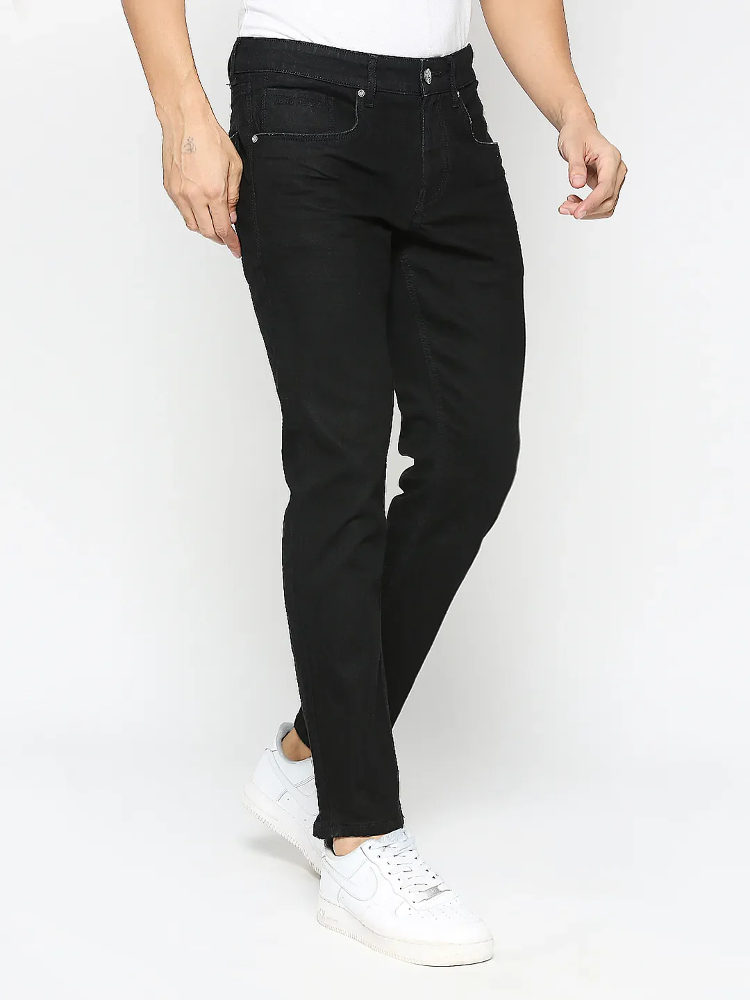 Black Cropped Fit Men's Denims by Being Human Clothing - Image 4