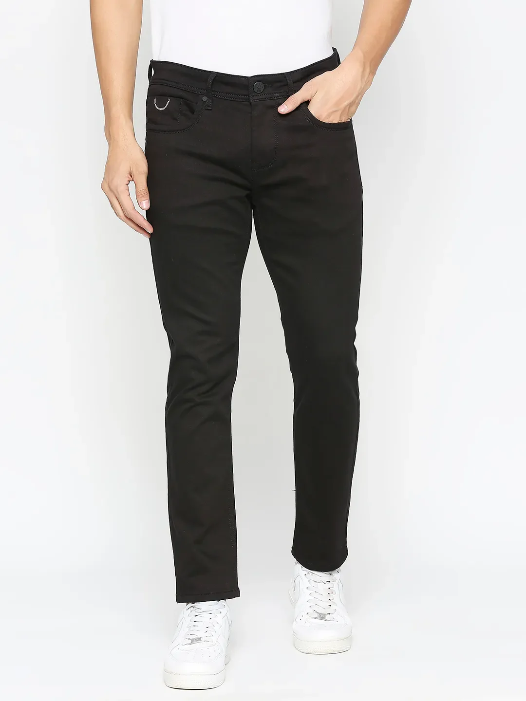Black Cropped Fit Men's Denims by Being Human Clothing