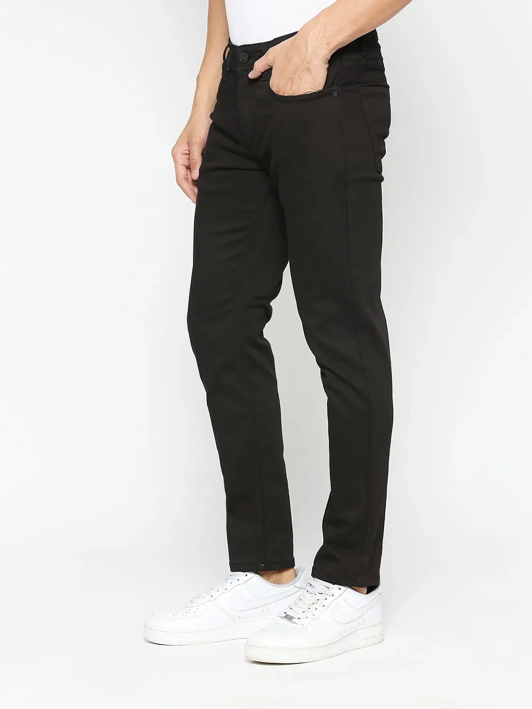 Black Cropped Fit Men's Denims by Being Human Clothing - Image 2