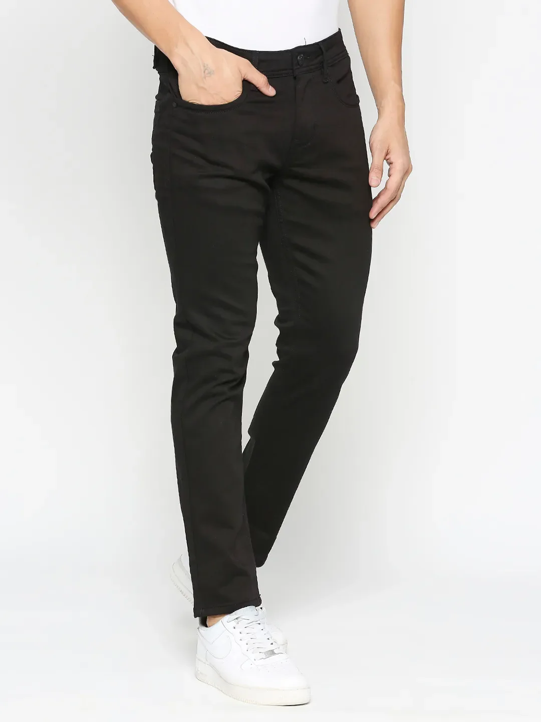Black Cropped Fit Men's Denims by Being Human Clothing - Image 3