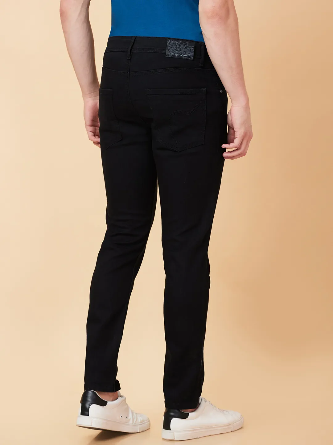 Black Cropped fit Men's Denims by Being Human Clothing - Image 3