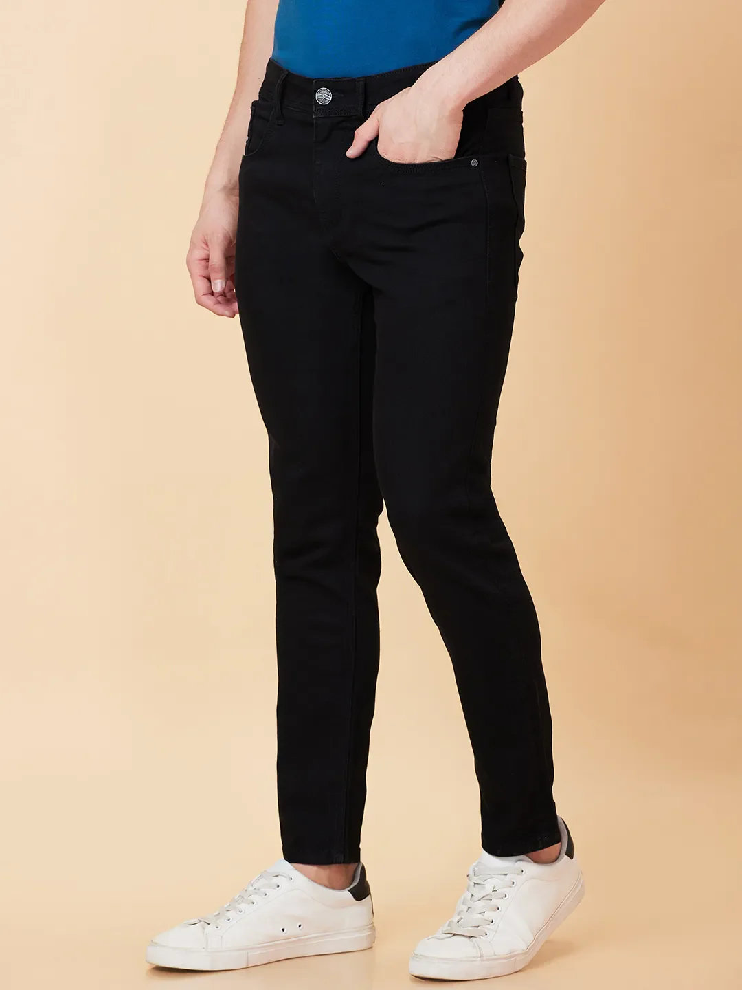 Black Cropped fit Men's Denims by Being Human Clothing - Image 4