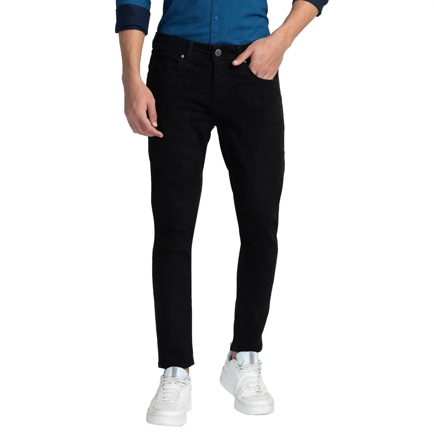 Black Cropped Fit Men's Denims by Being Human Clothing