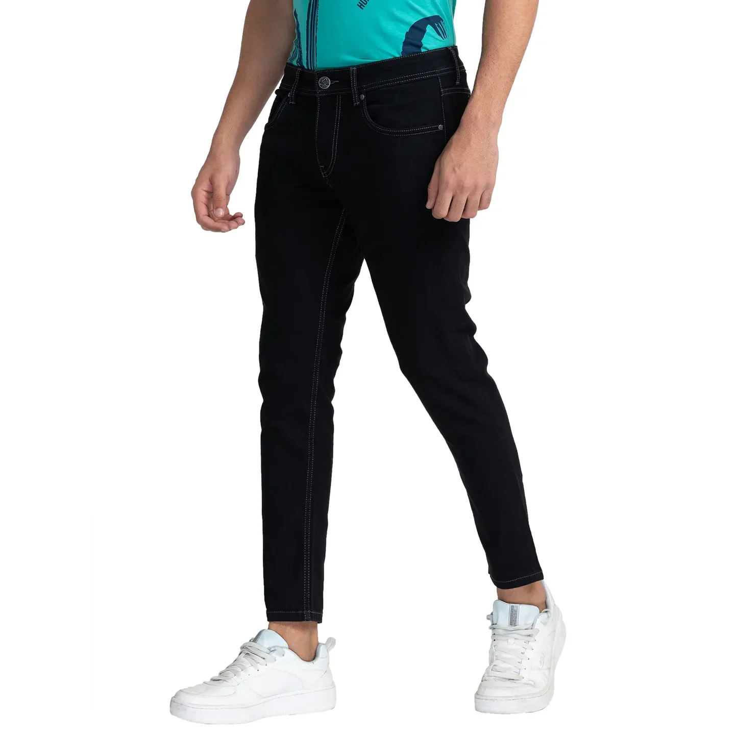 Black Cropped Fit Men's Denims by Being Human Clothing - Image 4