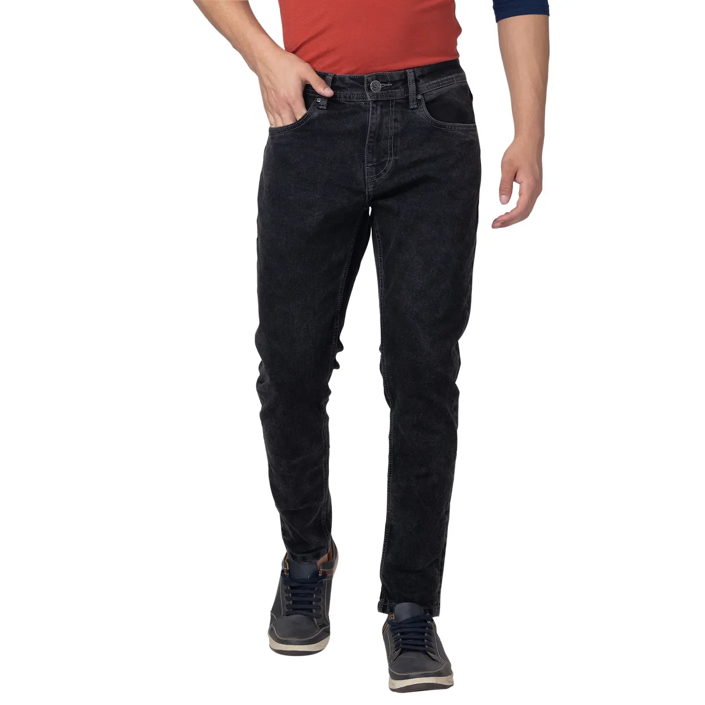 Black Cropped Fit Men's Denims by Being Human Clothing