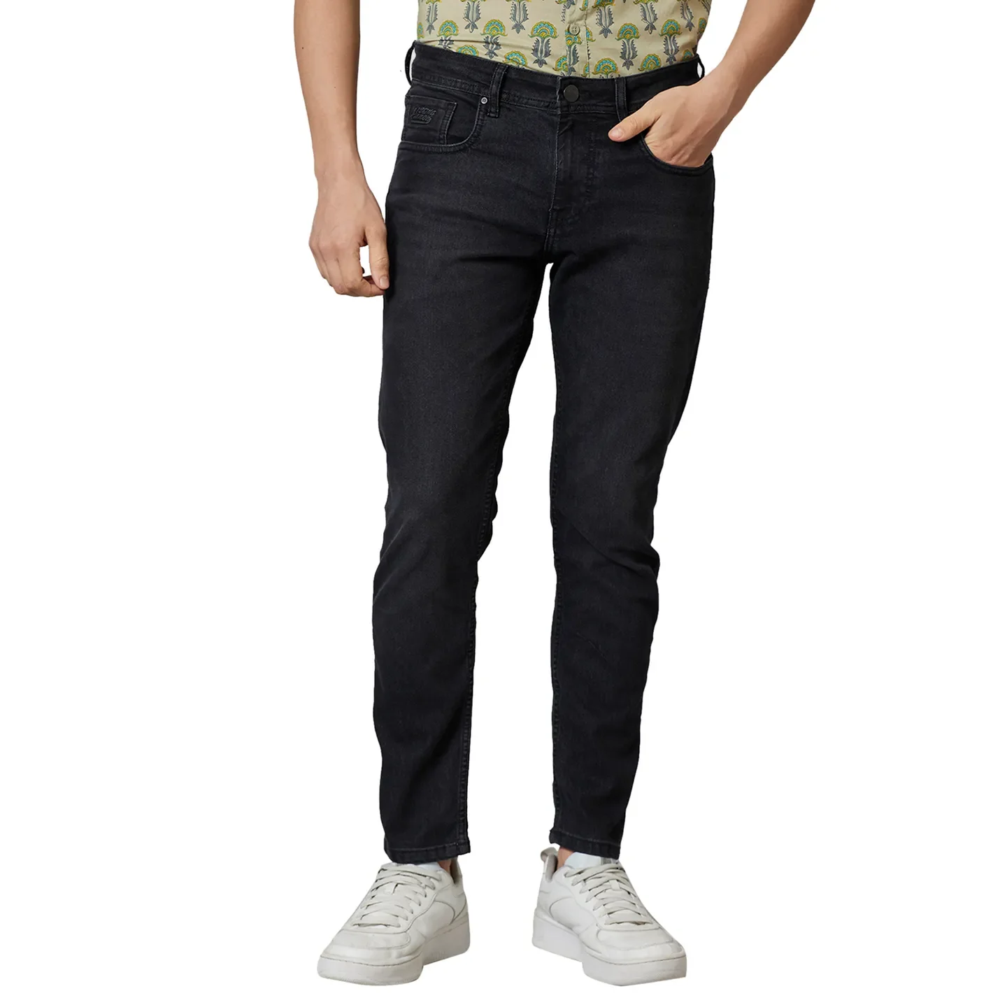 Black Cropped Fit Men's Denims by Being Human Clothing