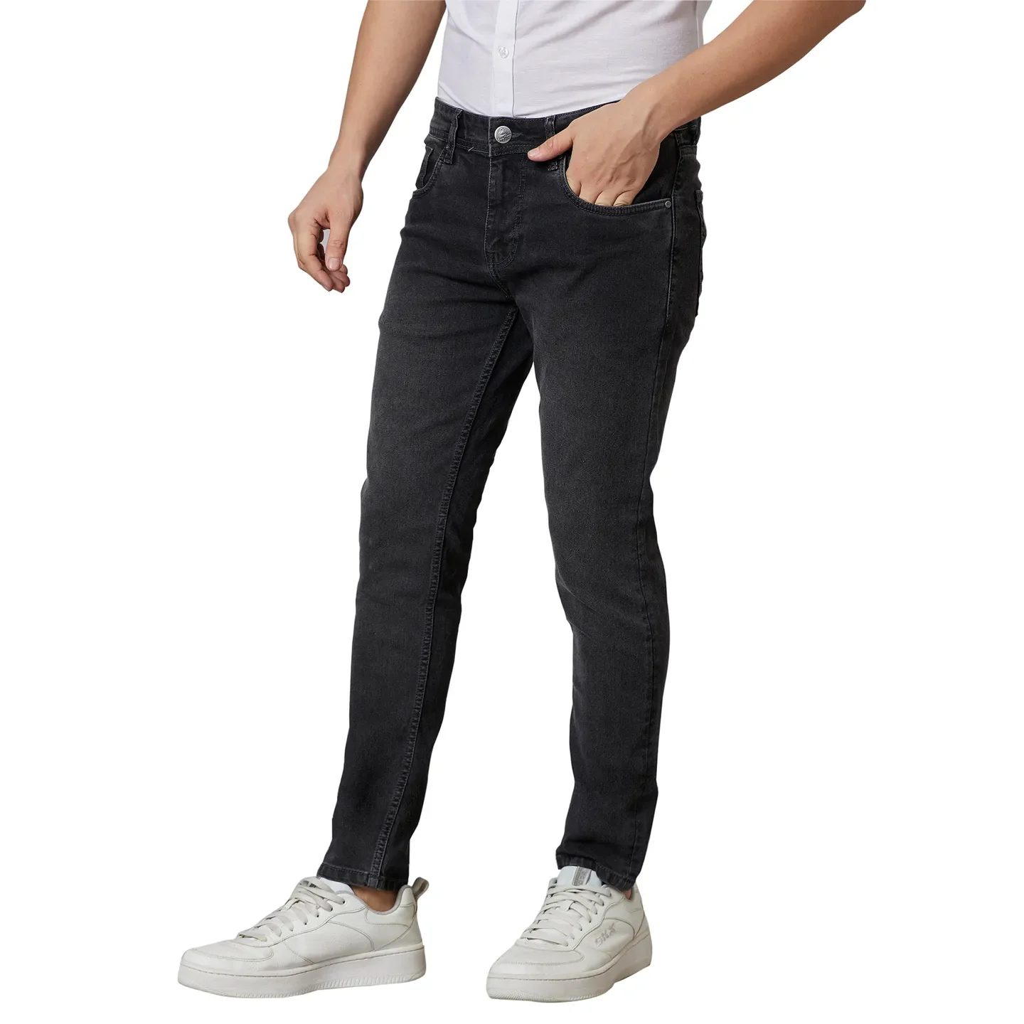 Black Cropped Fit Men's Denims by Being Human Clothing - Image 3
