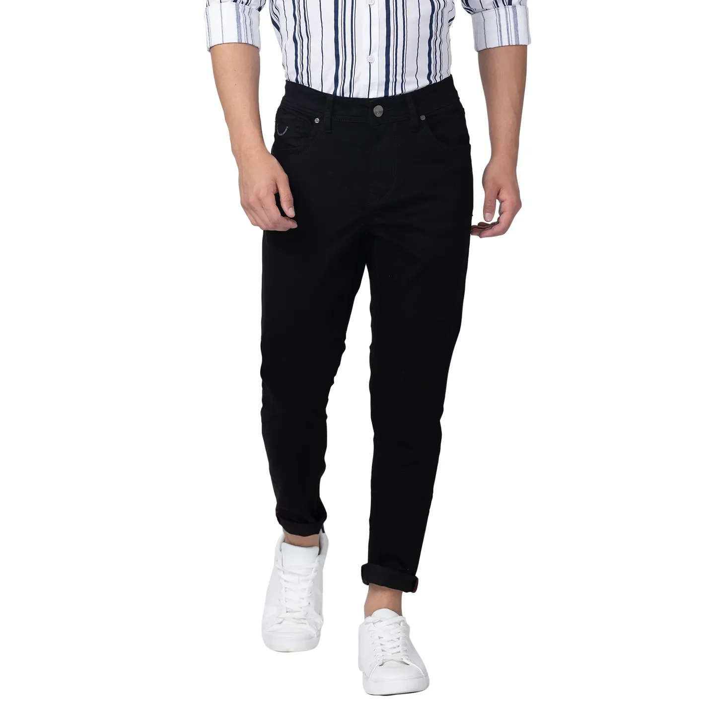 Black Cropped Fit Men's Denims by Being Human Clothing