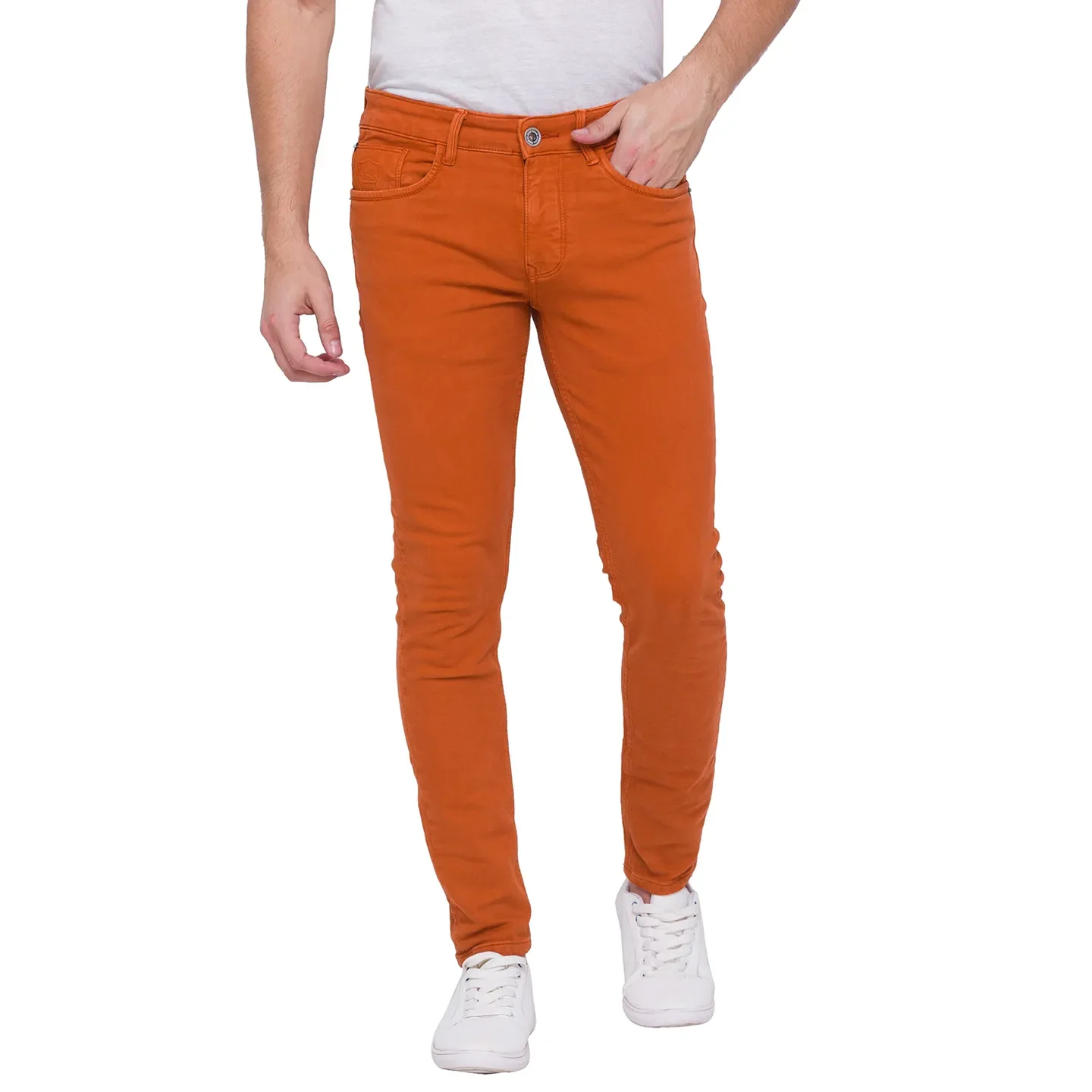 Orange Cropped Fit Men's Denims by Being Human Clothing - Image 4