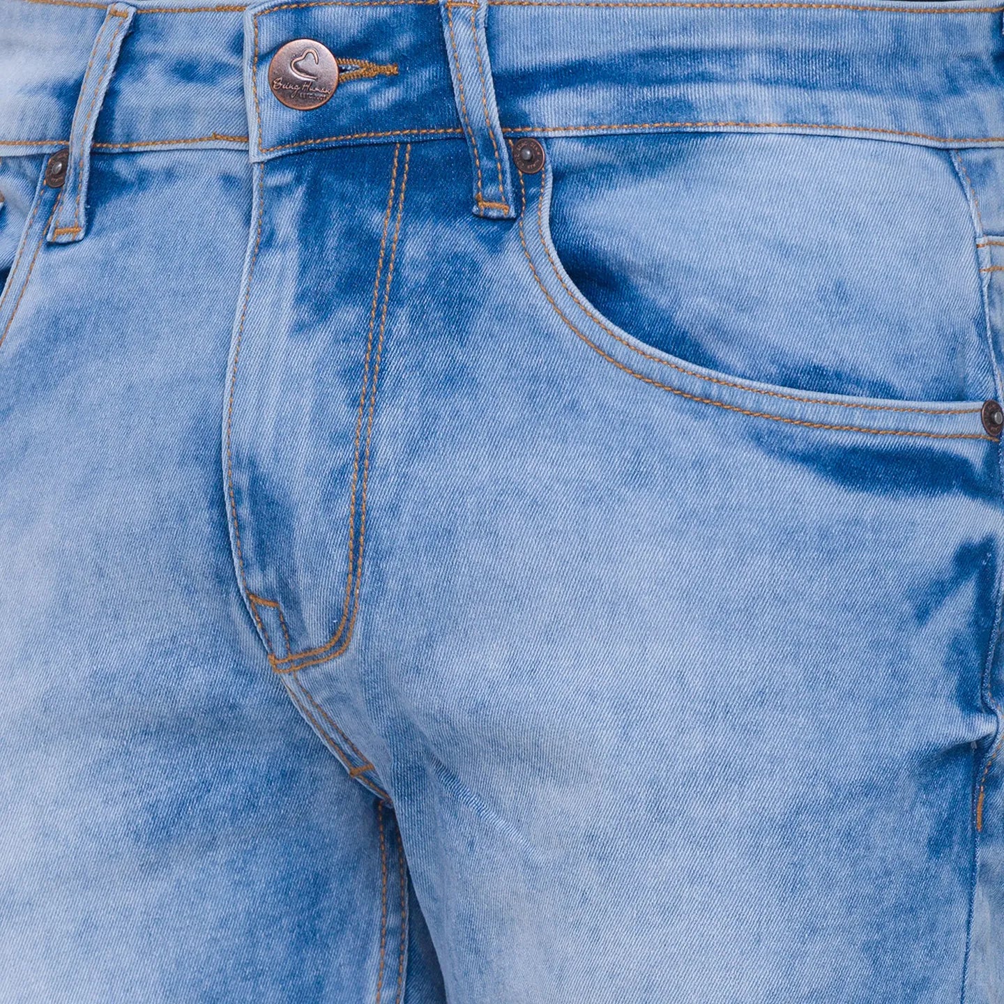 Blue Cropped Fit Men's Denims by Being Human Clothing - Image 2