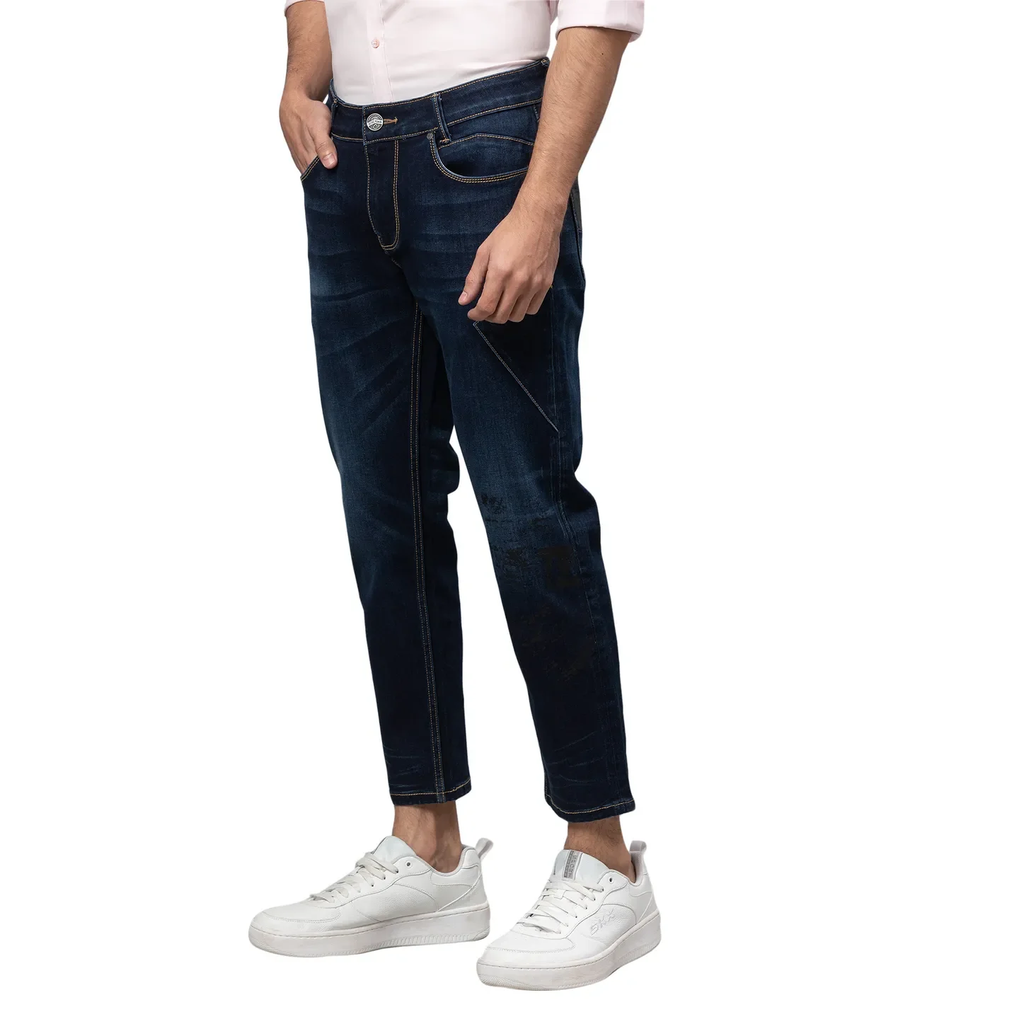 Blue Cropped Fit Men's Denims by Being Human Clothing - Image 4