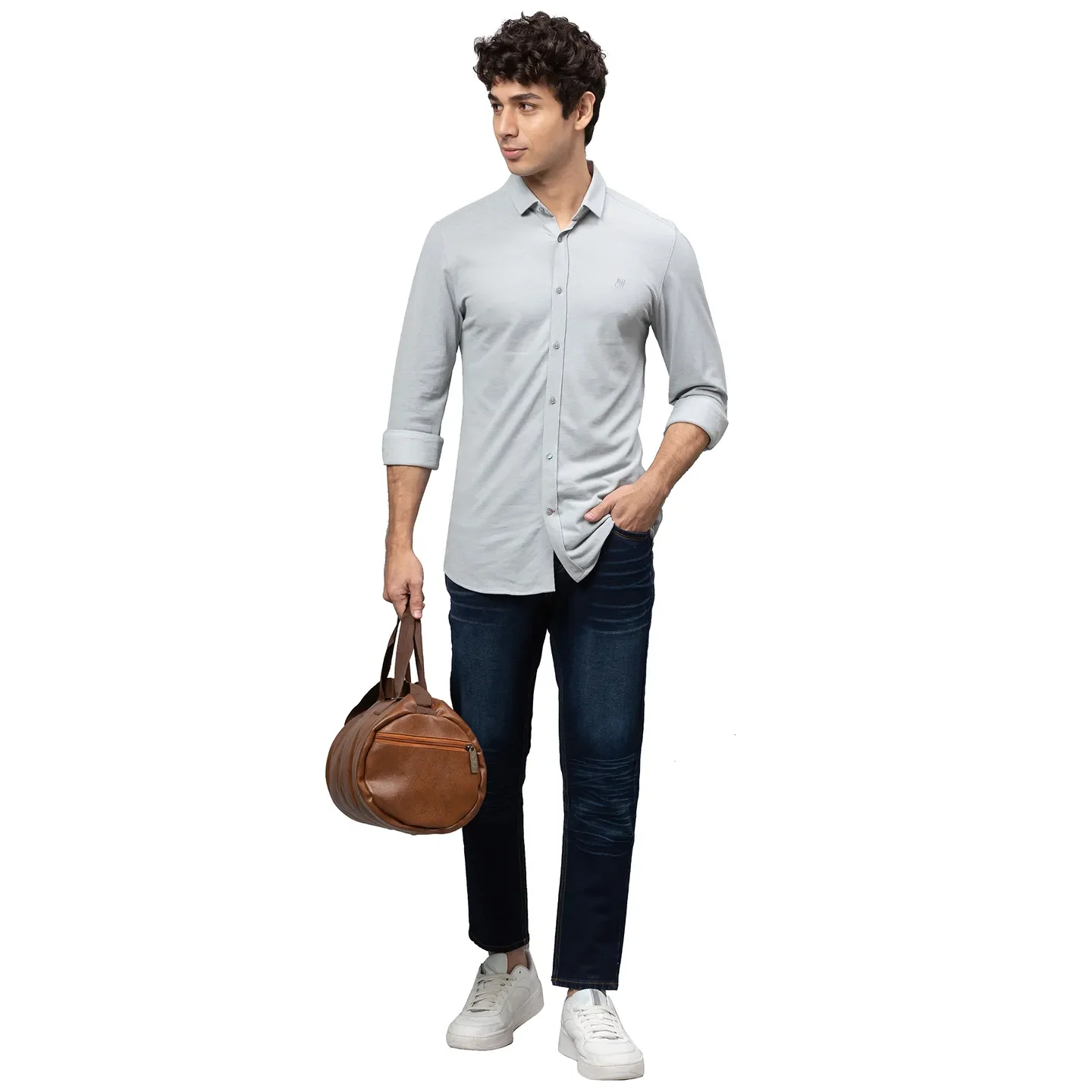 Blue Cropped Fit Men's Denims by Being Human Clothing - Image 2