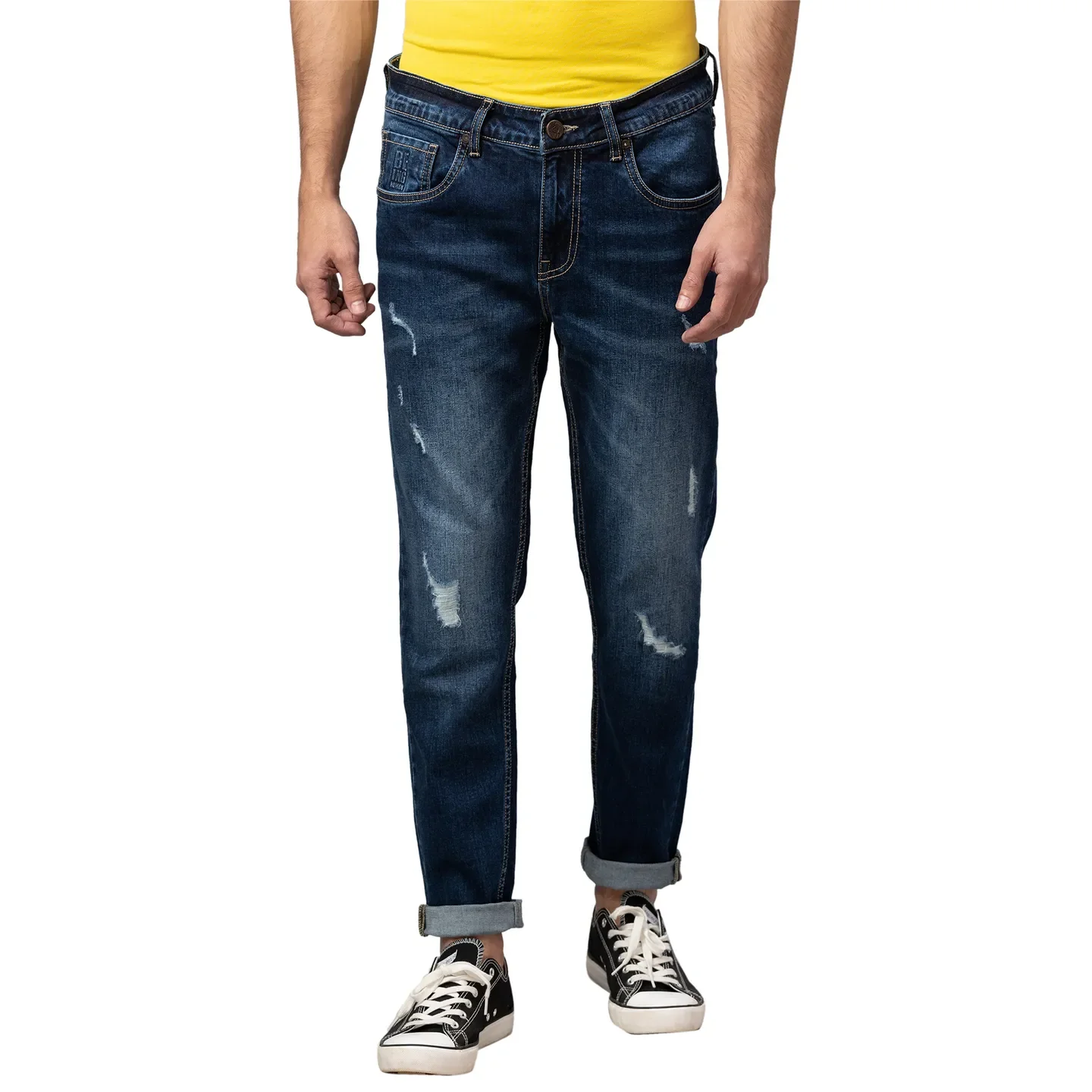 Blue Cropped Fit Men's Denims by Being Human Clothing