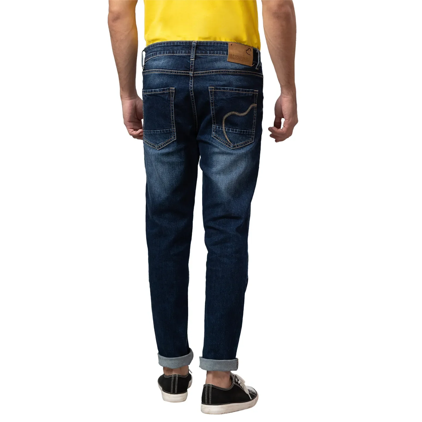 Blue Cropped Fit Men's Denims by Being Human Clothing - Image 3