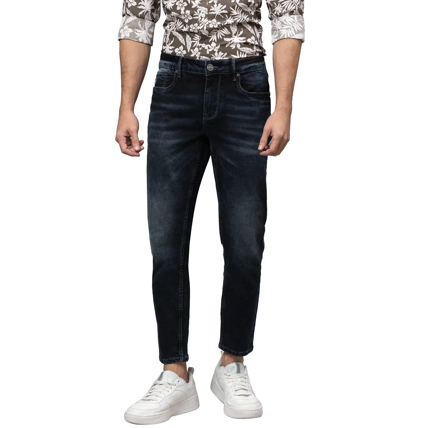 Blue Cropped Fit Men's Denims by Being Human Clothing
