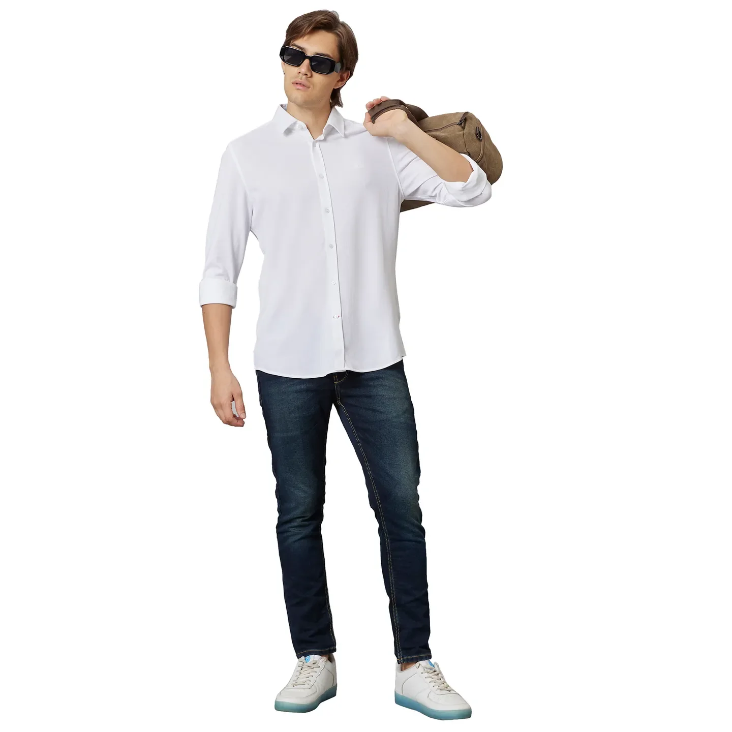 Blue Cropped Fit Men's Denims by Being Human Clothing - Image 5