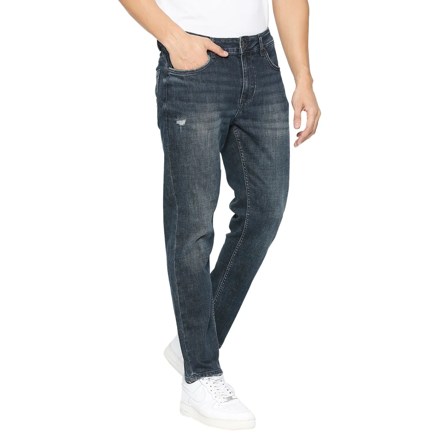 Blue Cropped Fit Men's Denims by Being Human Clothing - Image 3