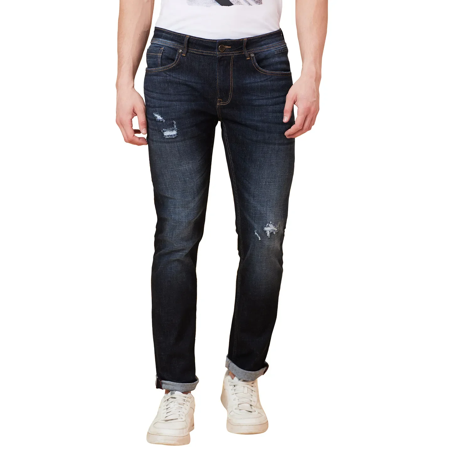 Blue Cropped fit Men's Denims by Being Human Clothing - Image 3