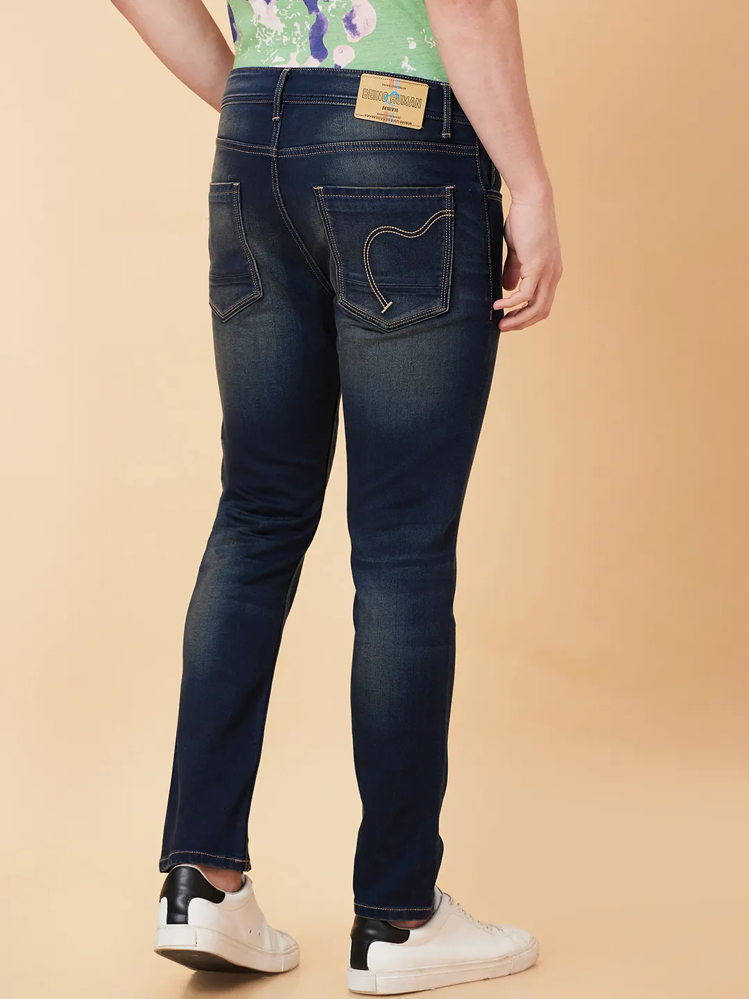 Blue Cropped fit Men's Denims by Being Human Clothing - Image 3