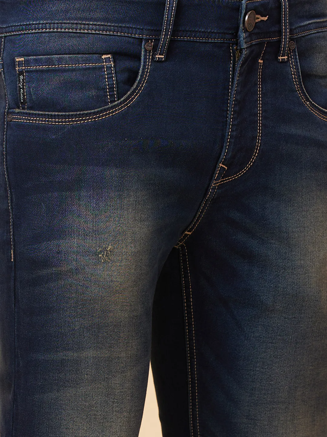 Blue Cropped fit Men's Denims by Being Human Clothing - Image 5