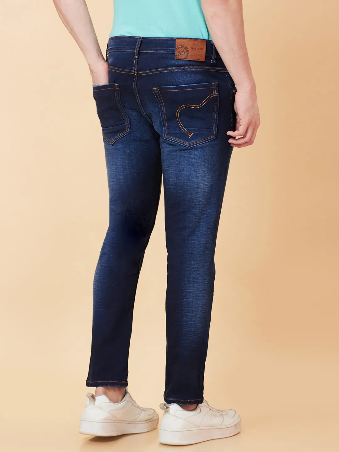 Blue Cropped fit Men's Denims by Being Human Clothing - Image 3