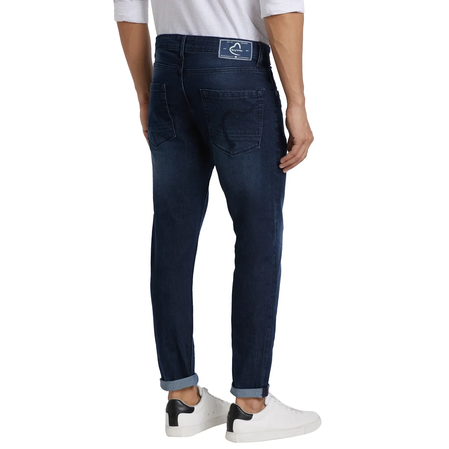 Blue Cropped Fit Men's Denims by Being Human Clothing - Image 3